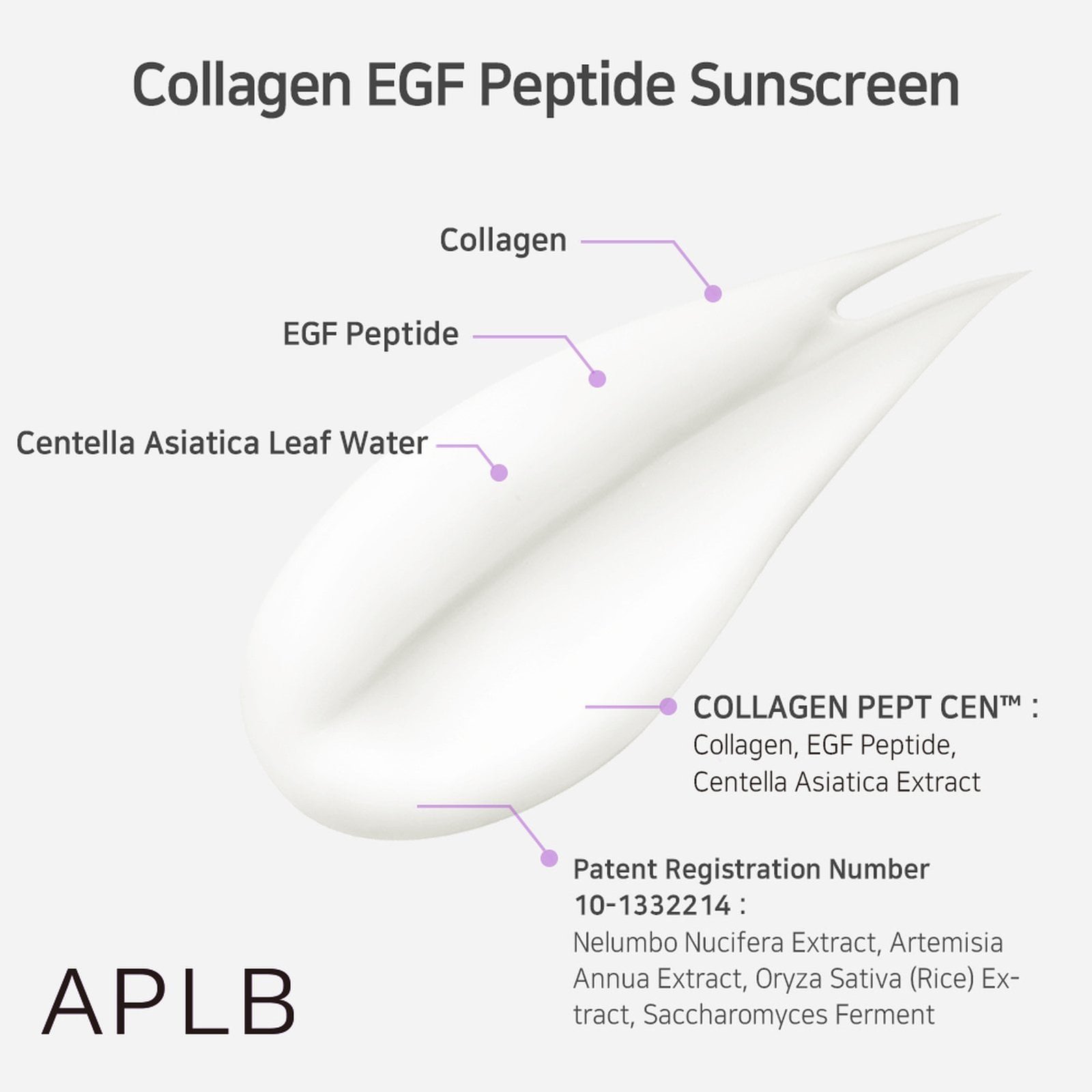APLB Collagen EGF Peptide Sunscreen SPF50+ 40ml (1.35floz)