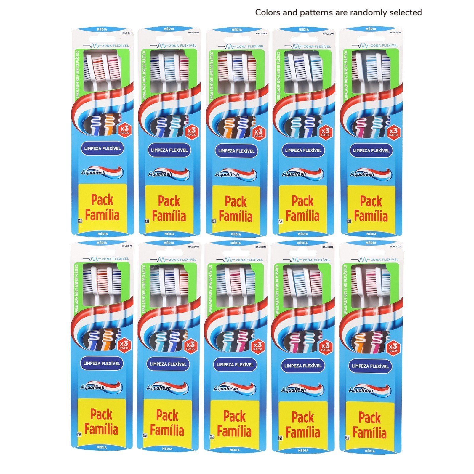 Aquafresh Flexible Cleaning Medium Toothbrush Multiple Colors x3