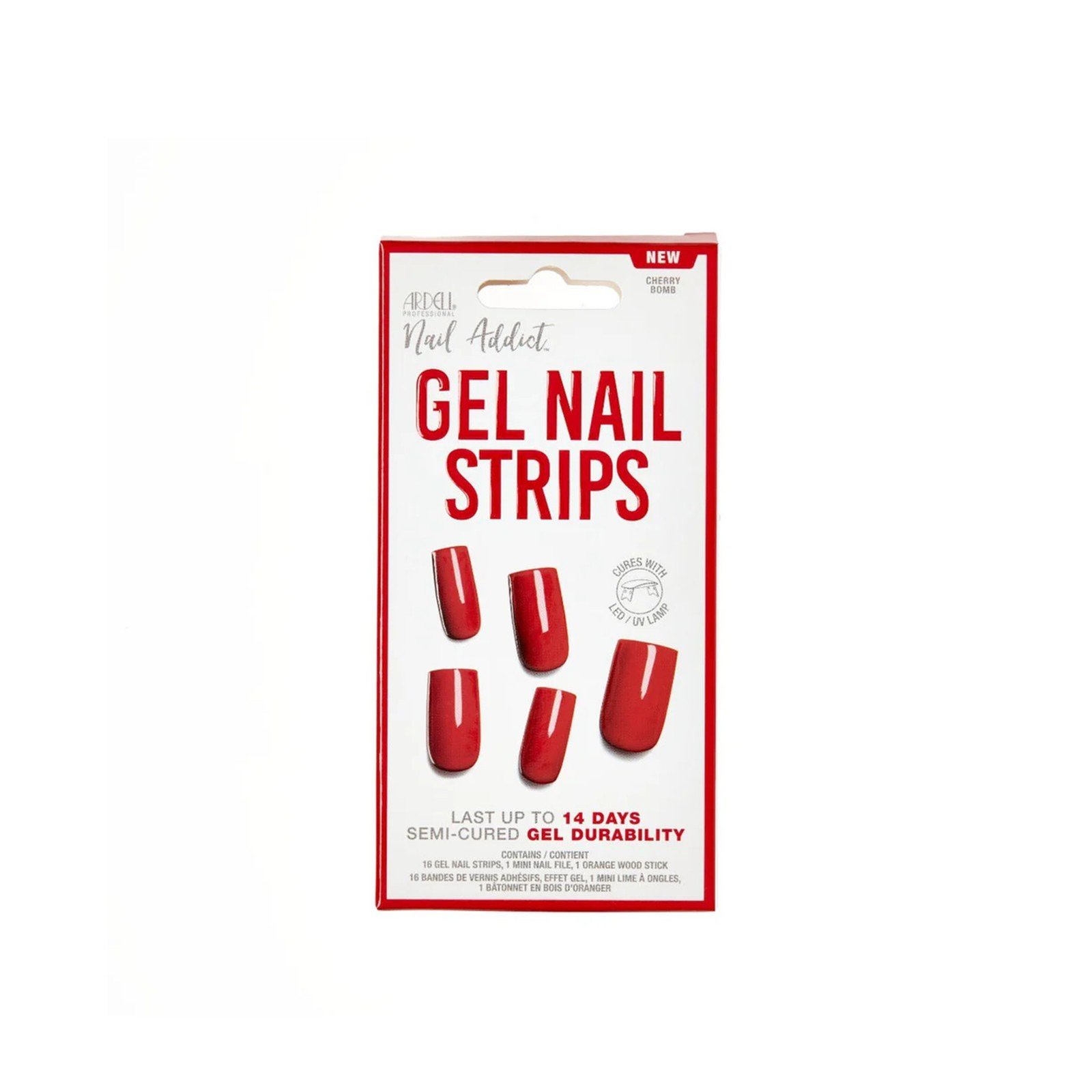 Ardell Nail Addict Gel Nail Strips Cherry Bomb x16