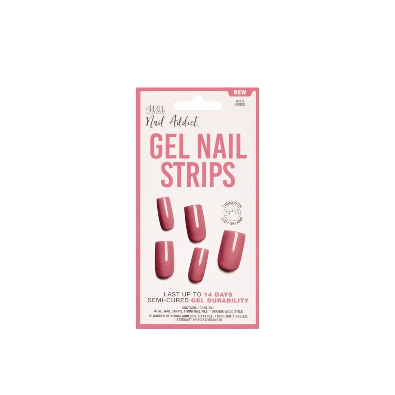 Ardell Nail Addict Gel Nail Strips Wild Roses x16