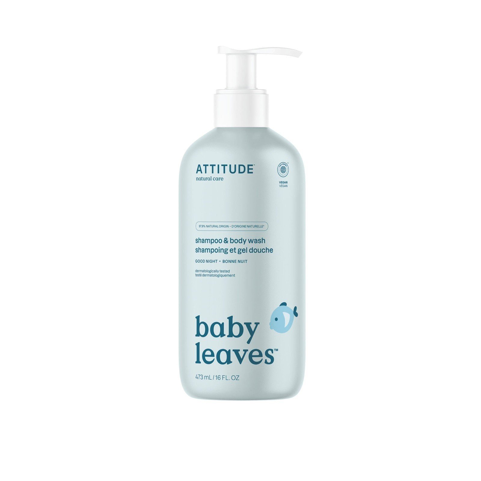 ATTITUDE Baby Leaves Shampoo & Body Wash Good Night 473ml