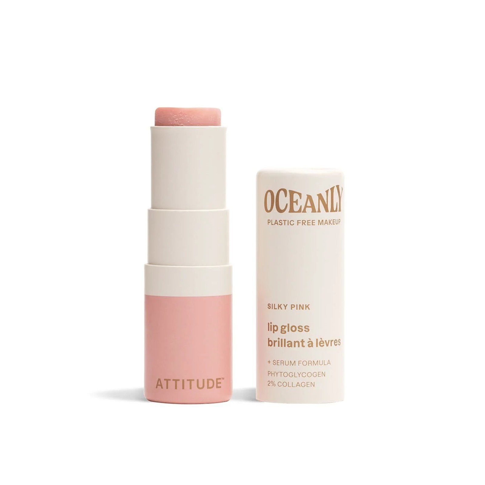 ATTITUDE Oceanly Lip Gloss Stick Silky Pink 3.4g