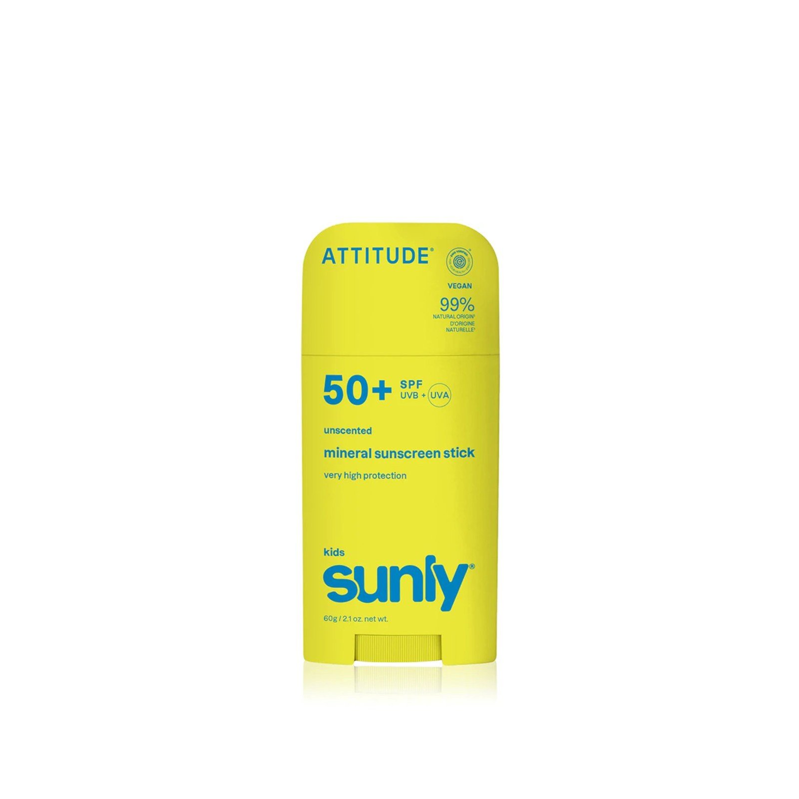 ATTITUDE Sunly Kids Unscented Mineral Sunscreen Stick SPF50+ 60g