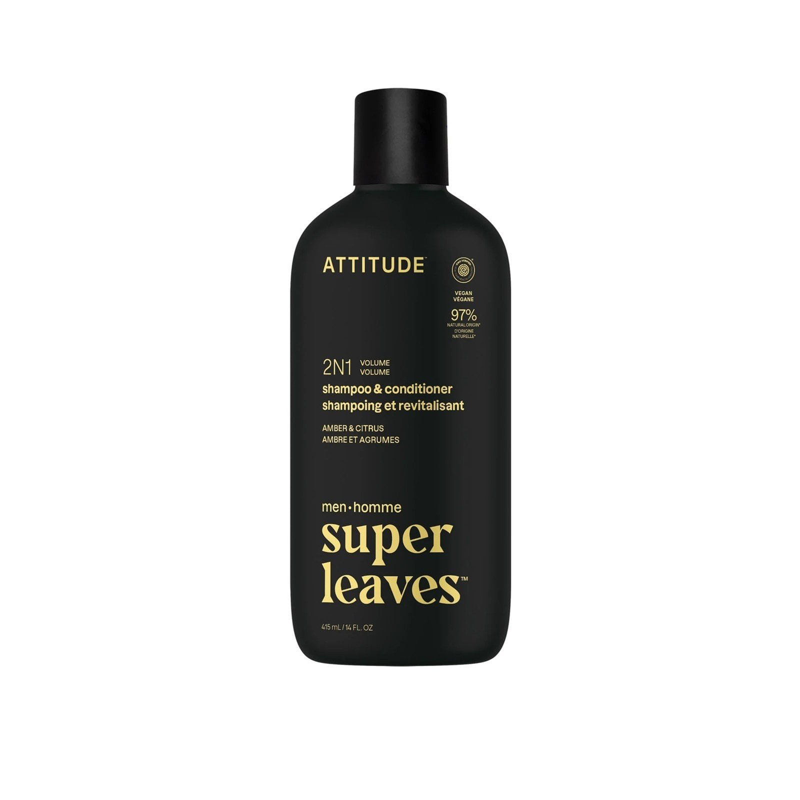 ATTITUDE Super Leaves Men 2-In-1 Shampoo & Conditioner Volume Amber & Citrus 415ml