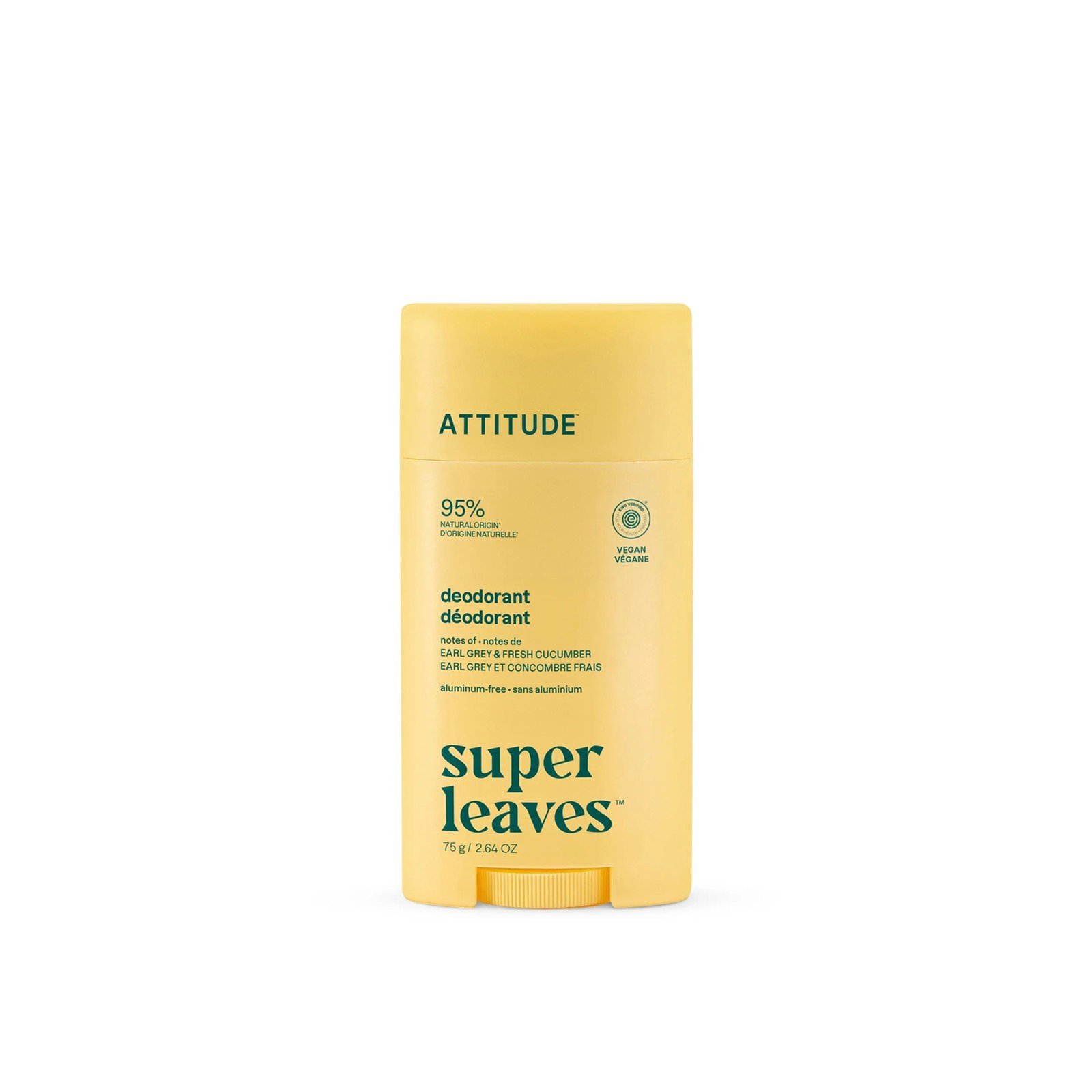 ATTITUDE Super Leaves Deodorant Stick Earl Grey & Fresh Cucumber 75g