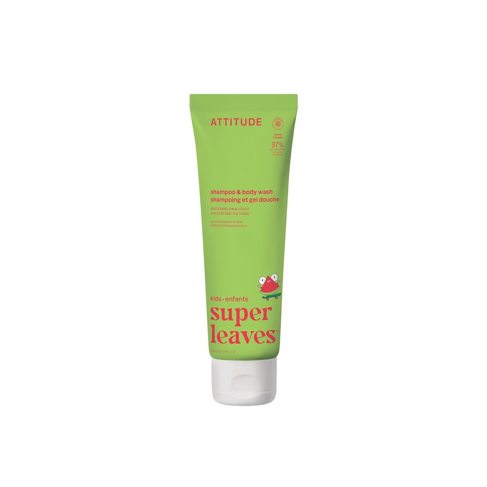 ATTITUDE Super Leaves Kids 2-In-1 Shampoo & Body Wash Watermelon & Coco 240ml