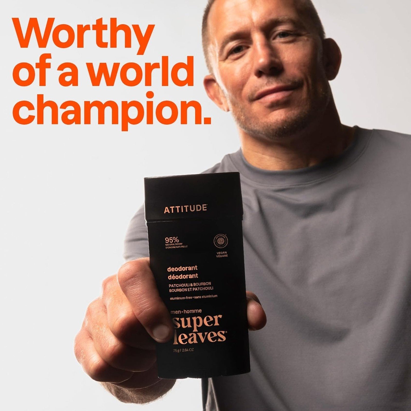 ATTITUDE Super Leaves Men Deodorant Patchouli & Bourbon 75g