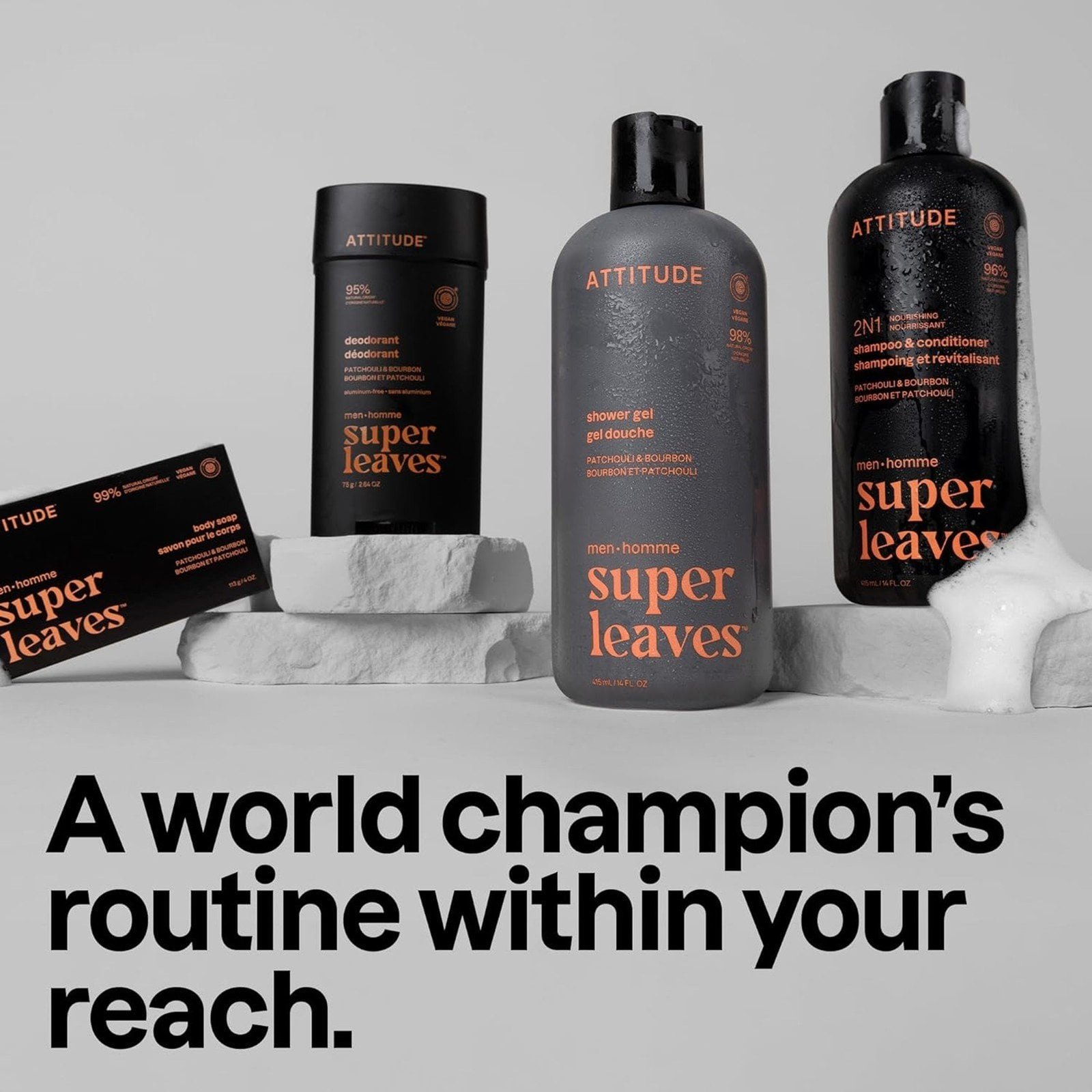 ATTITUDE Super Leaves Men Deodorant Patchouli & Bourbon 75g