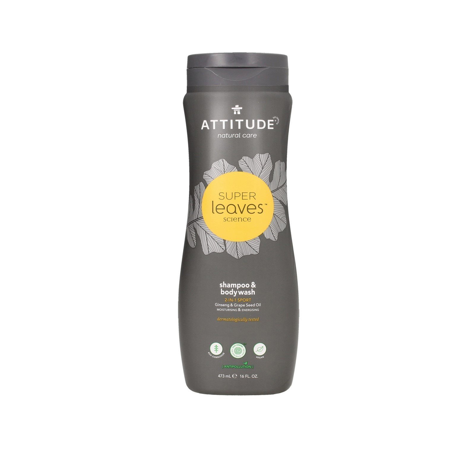 ATTITUDE Super Leaves Science 2-In-1 Sport Shampoo & Body Wash 473ml (16floz)