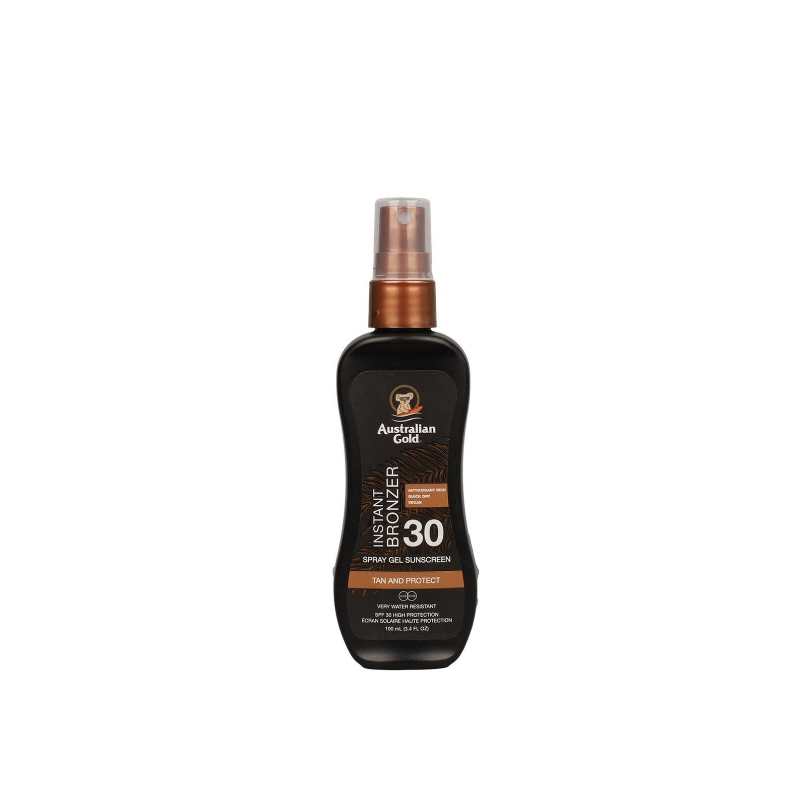 Australian Gold Instant Bronzer Spray Gel Sunscreen SPF30 100ml