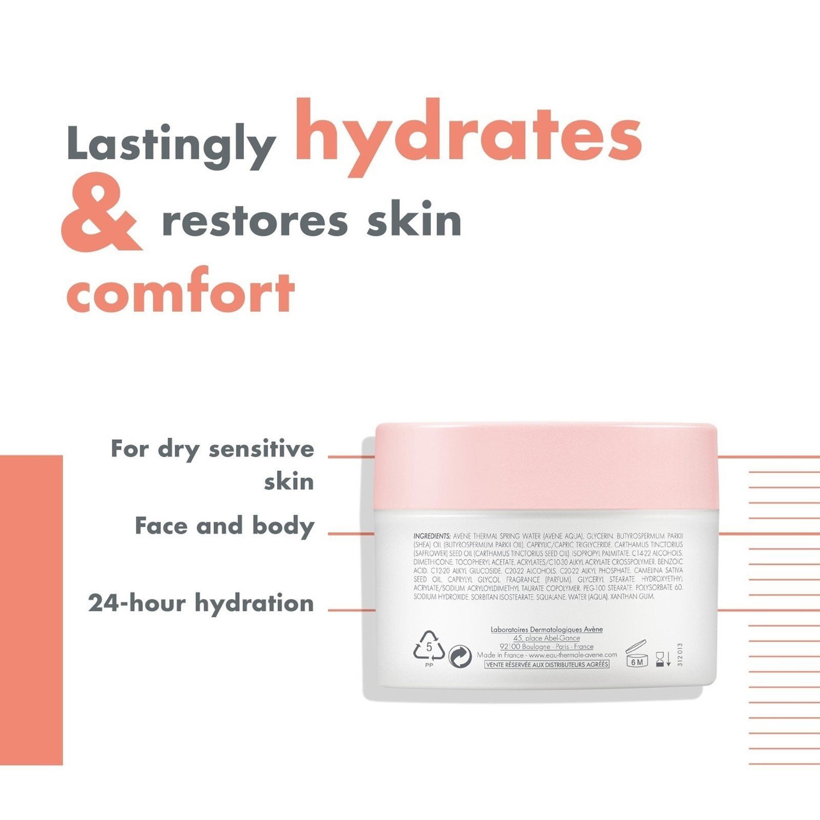 Avène Body Moisturizing Melt-In Balm 250ml