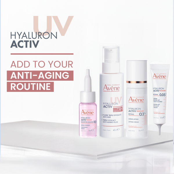 Avène هيالورون أكتيف أكتيف للأشعة فوق البنفسجية ثلاثي الفعالية المضاد للشيخوخة سائل مضاد للشيخوخة بعامل حماية من الشمس SPF50 40 مل