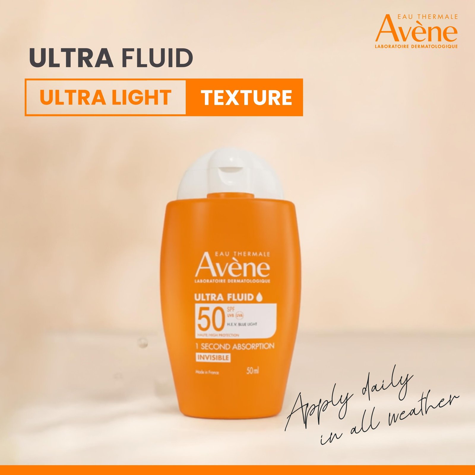 Avène Ultra Fluid Invisible Sunscreen SPF50 50ml (1.69floz)