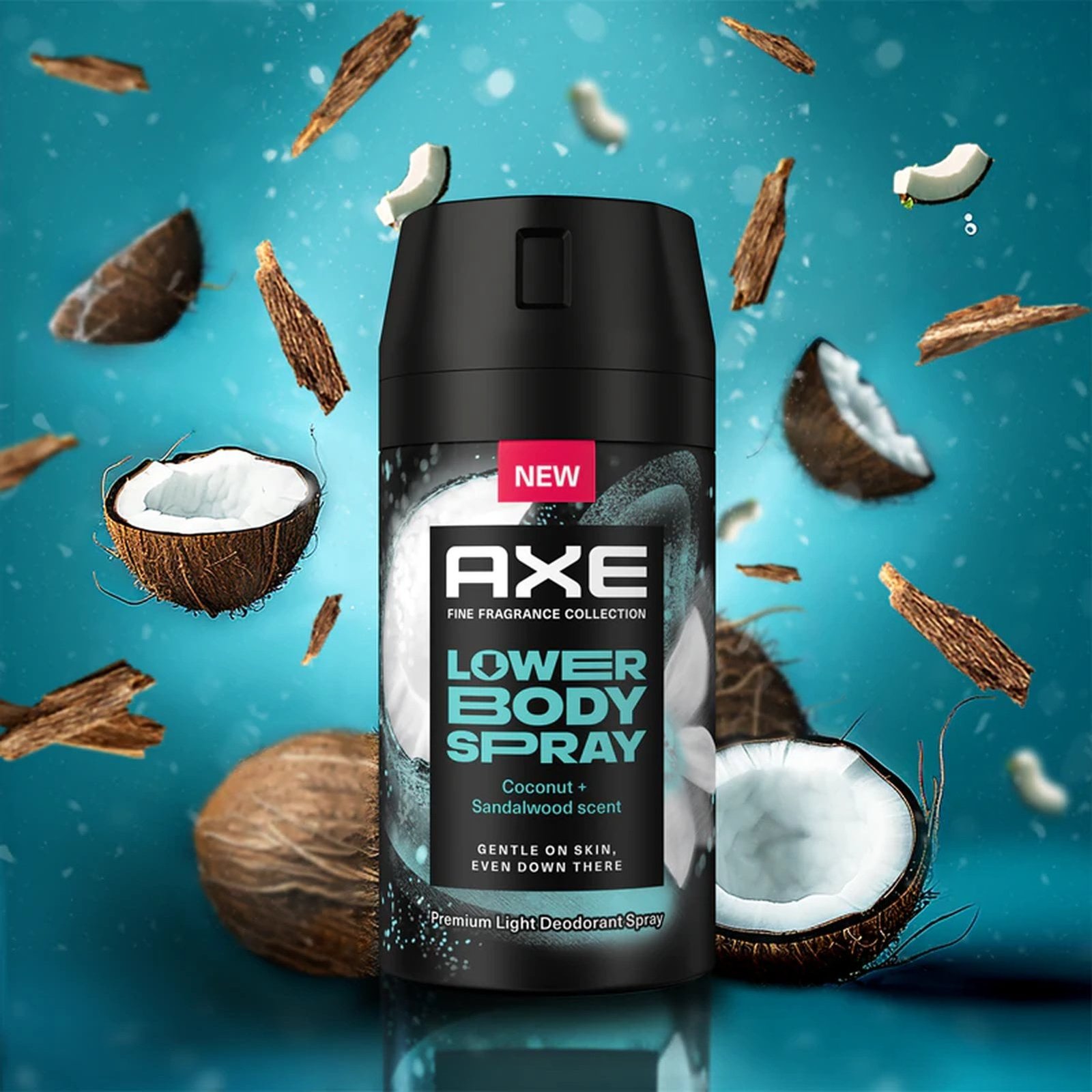 Axe Deodorantspray til underkroppen med duft af kokos og sandeltræ, 100 ml