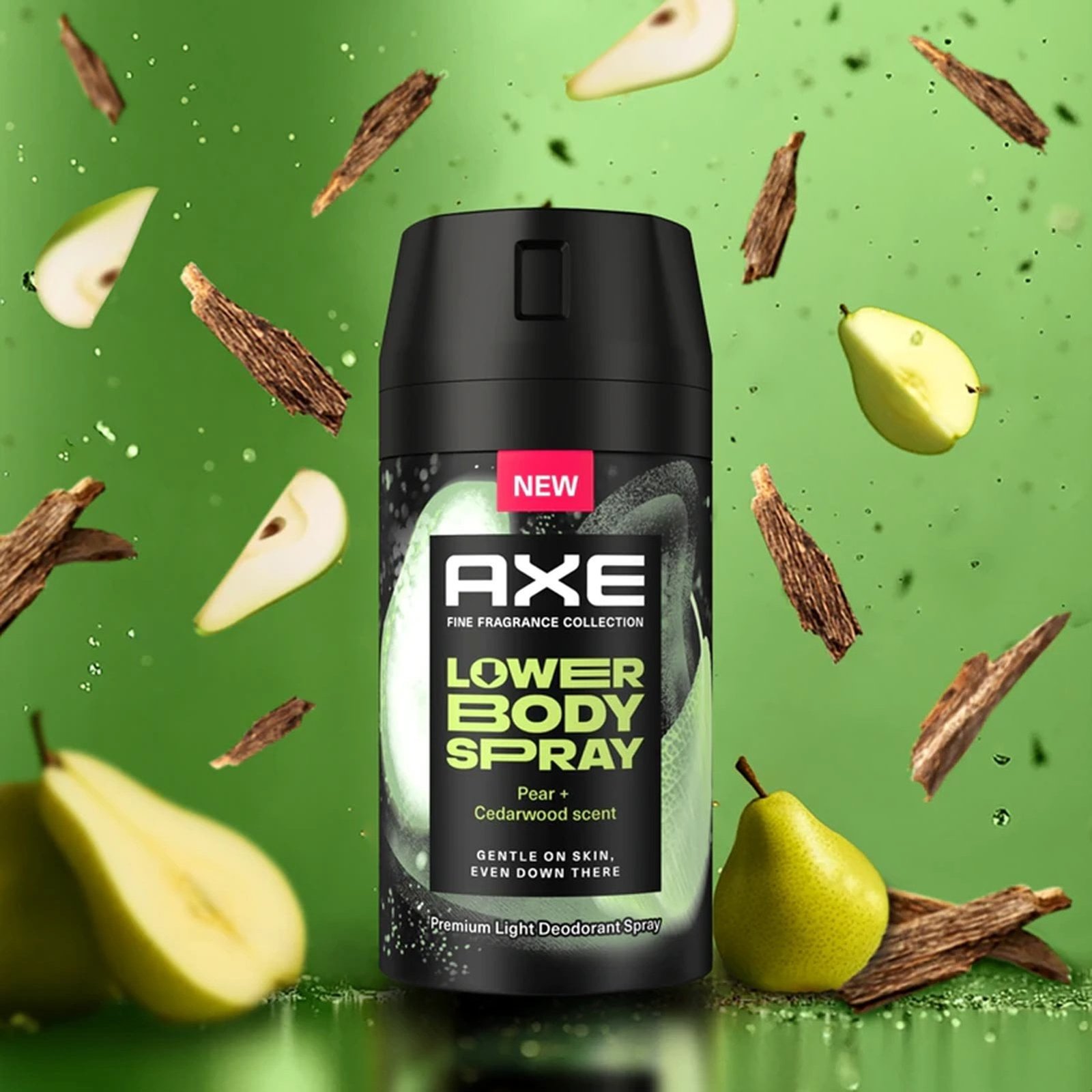 Axe Déodorant en spray pour le bas du corps, parfum poire et bois de cèdre, 100 ml