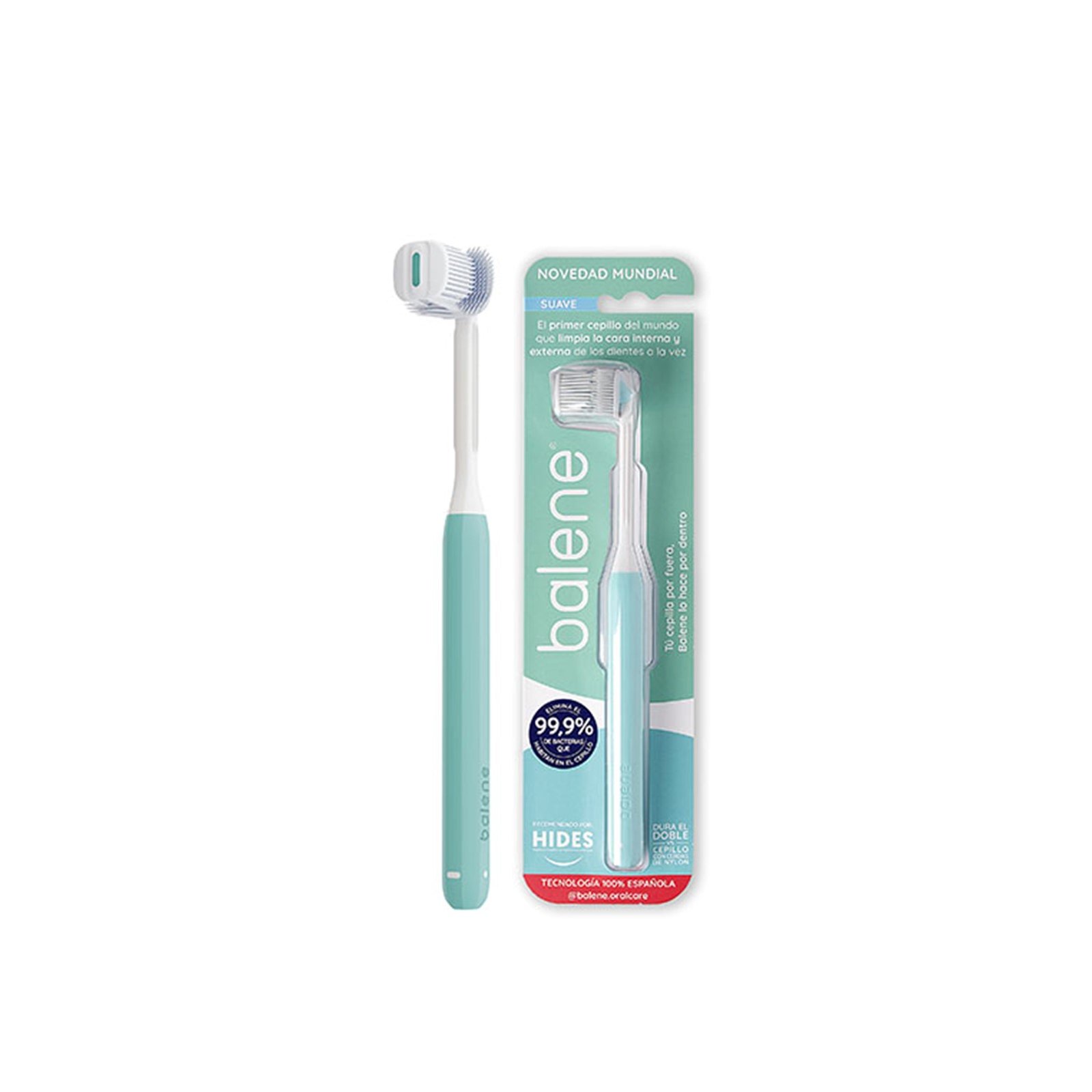 Balene Double-Sided Toothbrush Green Soft x1