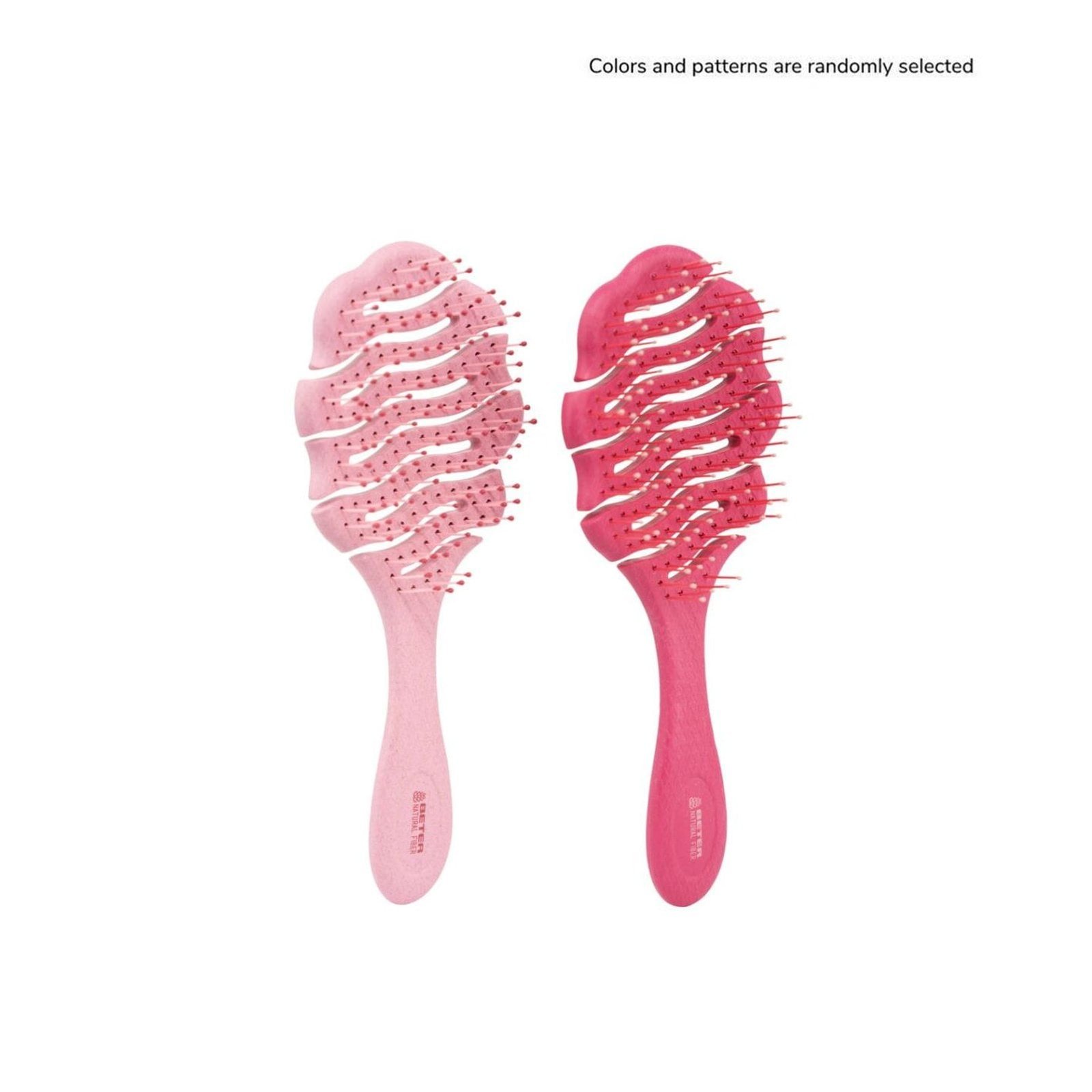 Beter Natural Fiber 180º Flex Hairbrush XL Fuchsia/Pale Pink x1