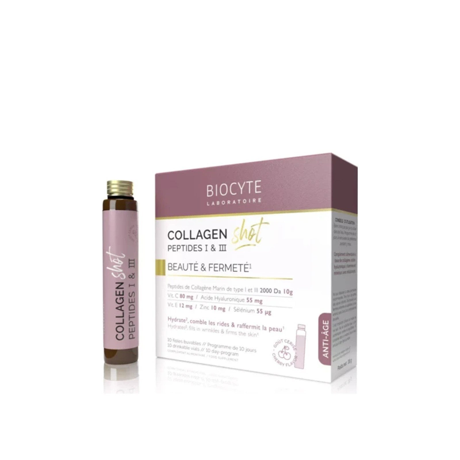 Biocyte Collagen Shot Peptides I & III Beauty & Firmness Food Supplement Vials 10x25ml