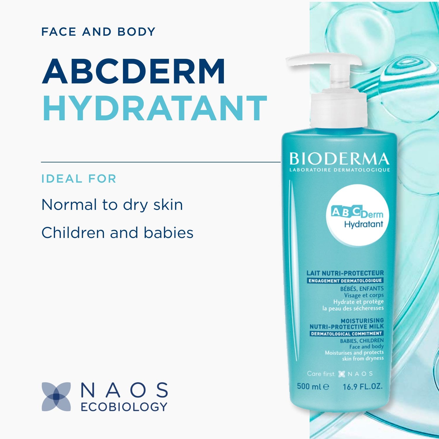 Bioderma ABCDerm Hydratant Moisturizing Nutri-Protective Milk 500ml