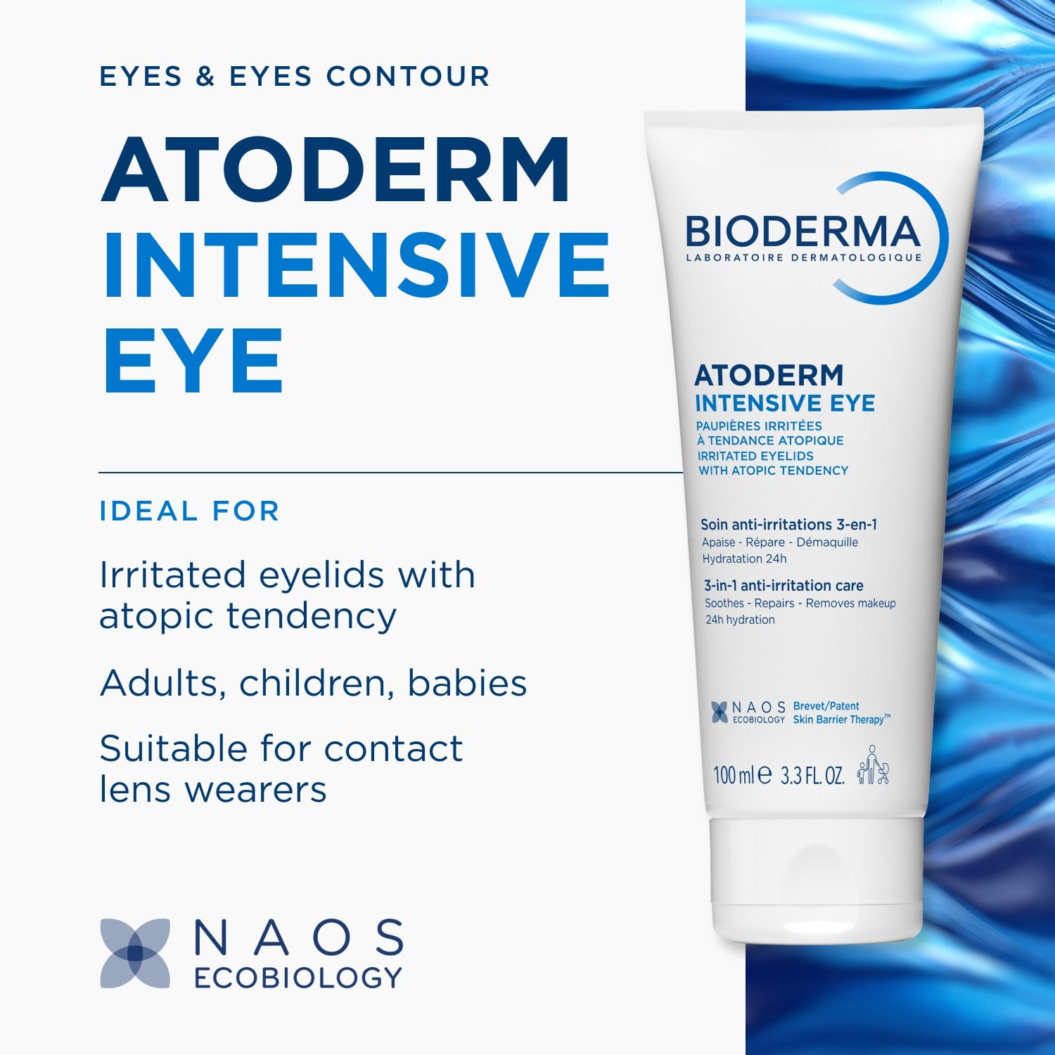 Bioderma Atoderm Intensive Eye 3-In-1 Anti-Irritation Care 100ml