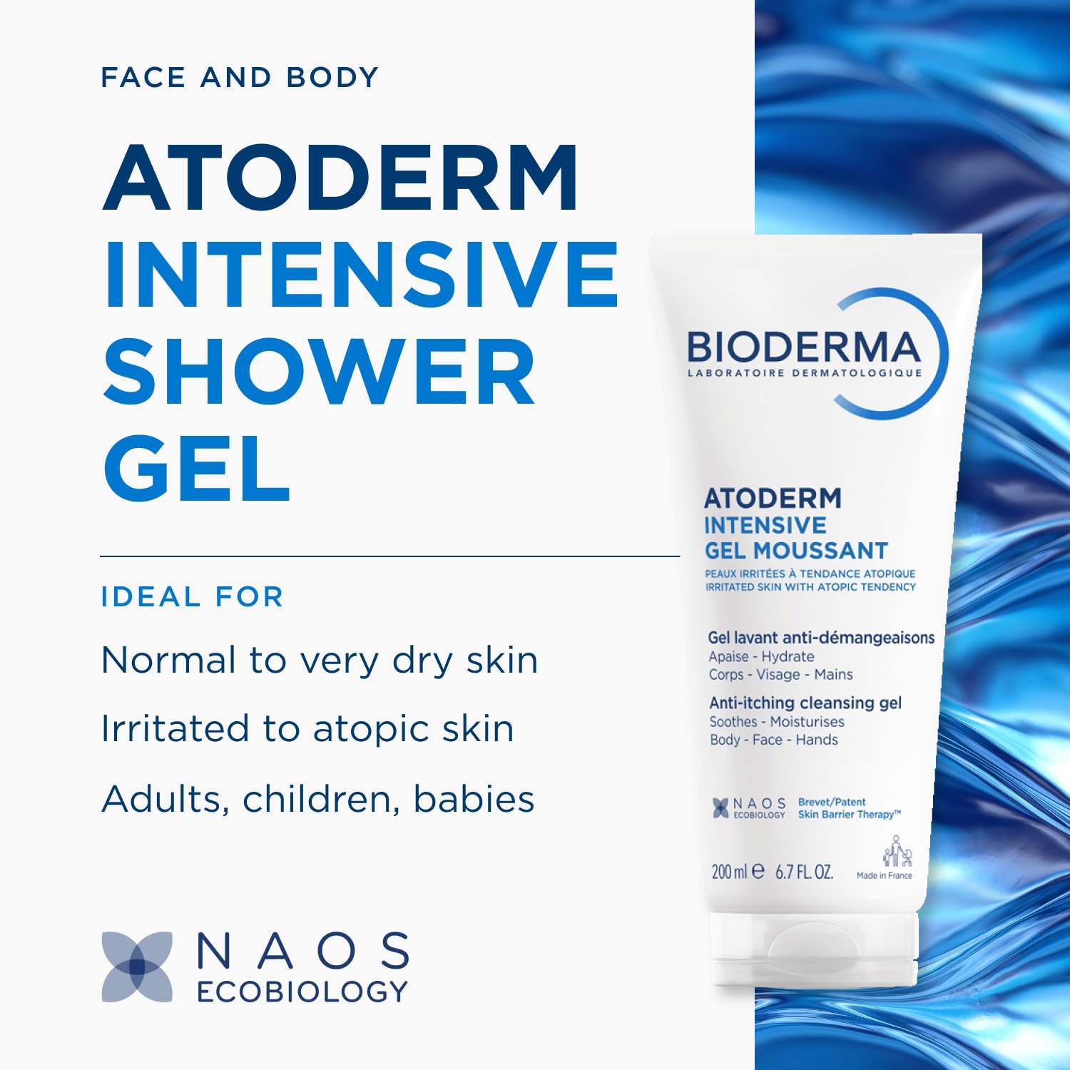 Bioderma Atoderm Intensive Gel Moussant Anti-Itching Cleansing Gel 200ml