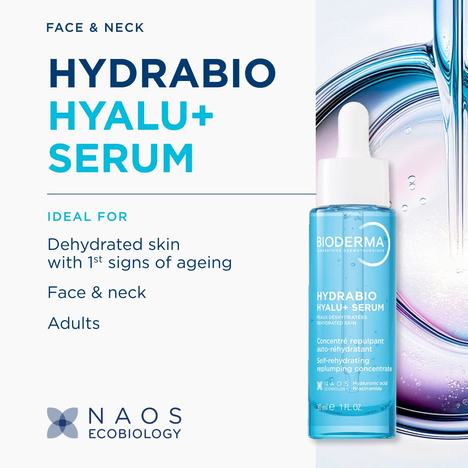 Bioderma Hydrabio Hyalu+ Serum Self-Rehydrating Replumping Concentrate 30ml (1floz)
