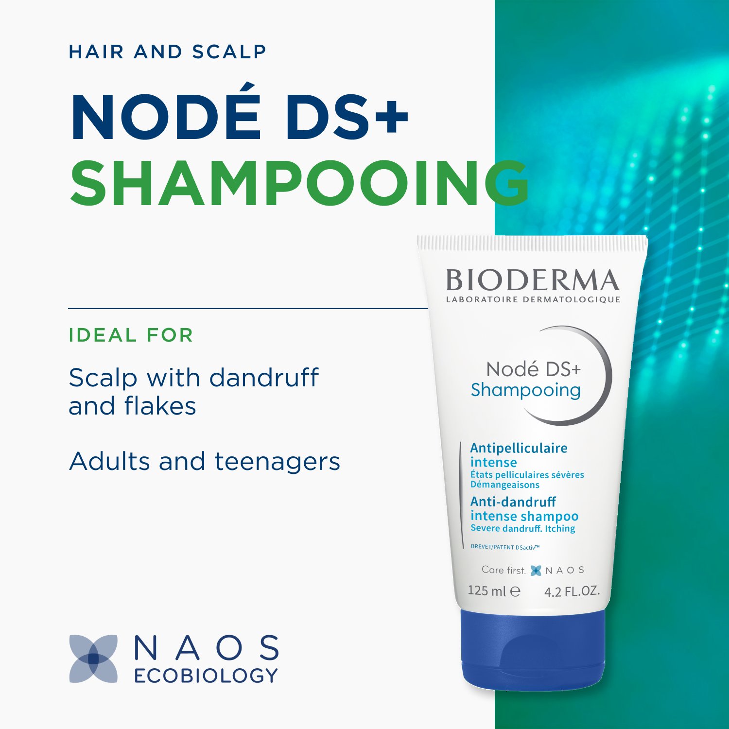 Bioderma Nodé DS+ Shampooing Anti-Dandruff Intense Shampoo 125ml