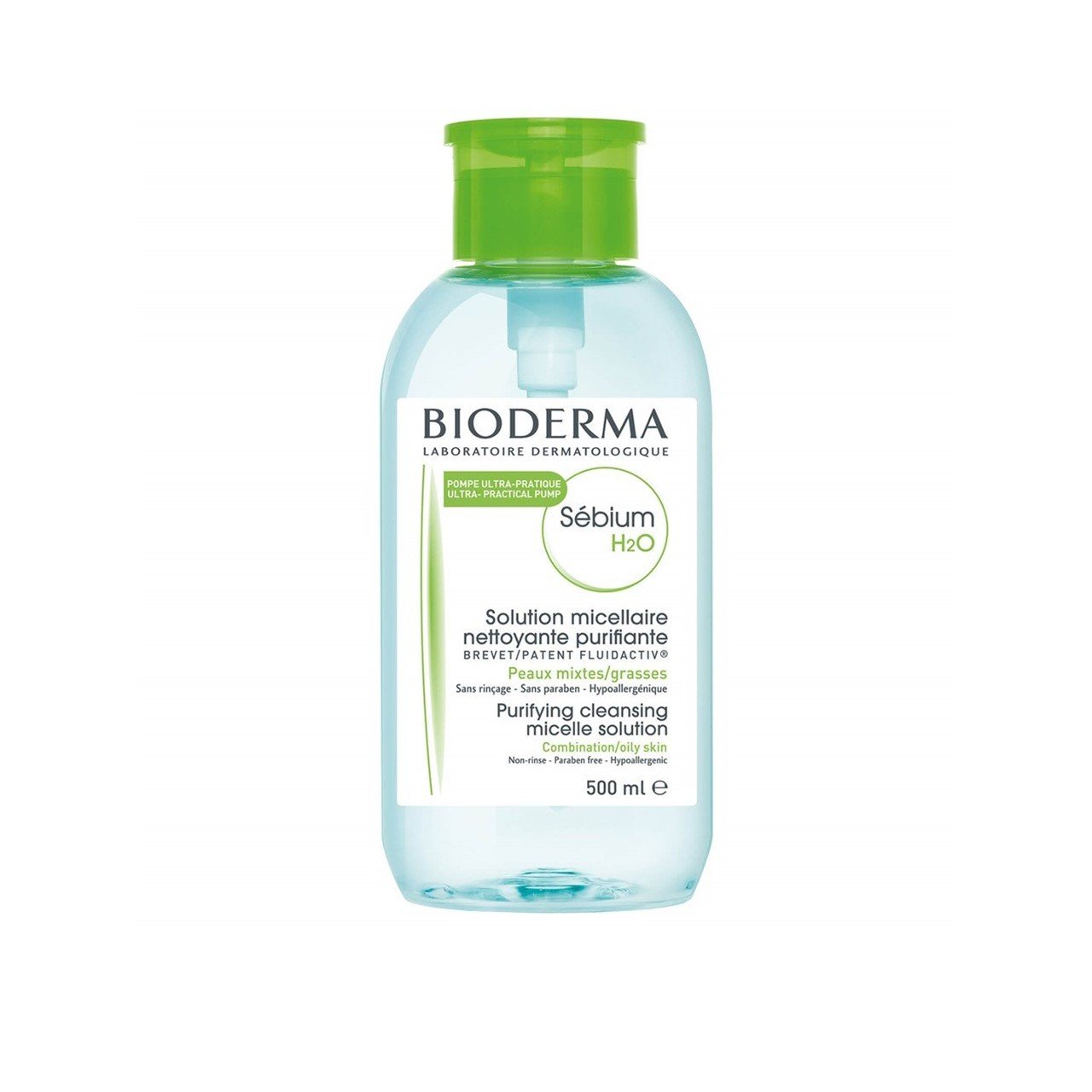 Bioderma Sebium H2O Purifying Cleansing Micelle Solution w/ Pump 500ml (16.91fl oz)
