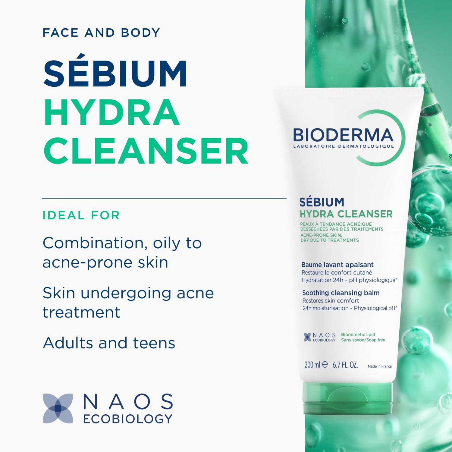 Bioderma Sébium Hydra Detergente Balsamo Detergente Lenitivo 200ml