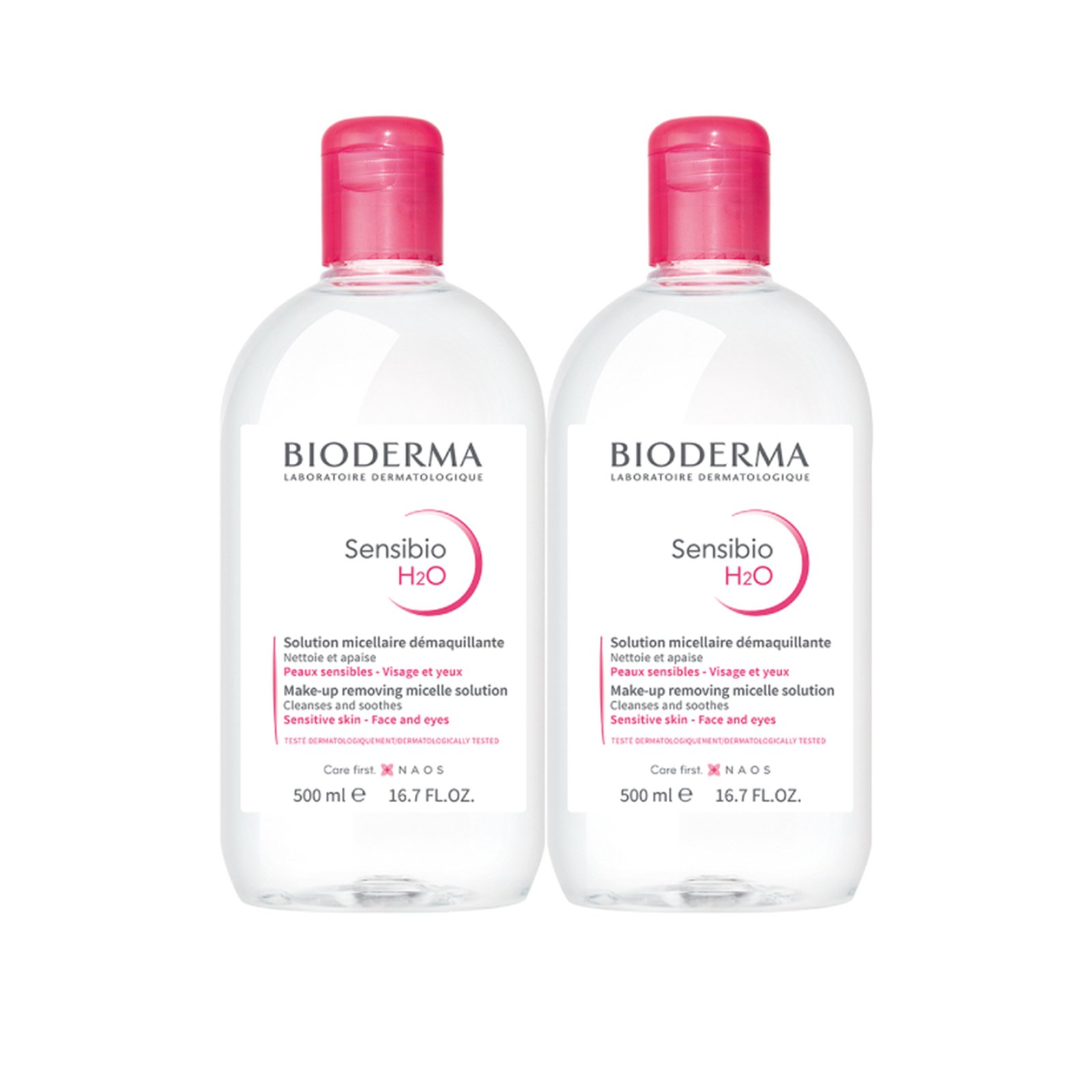 Buy Bioderma Sensibio H2O Make-Up Removing Micelle Solution 500ml x2  (2x16.91fl oz) · USA