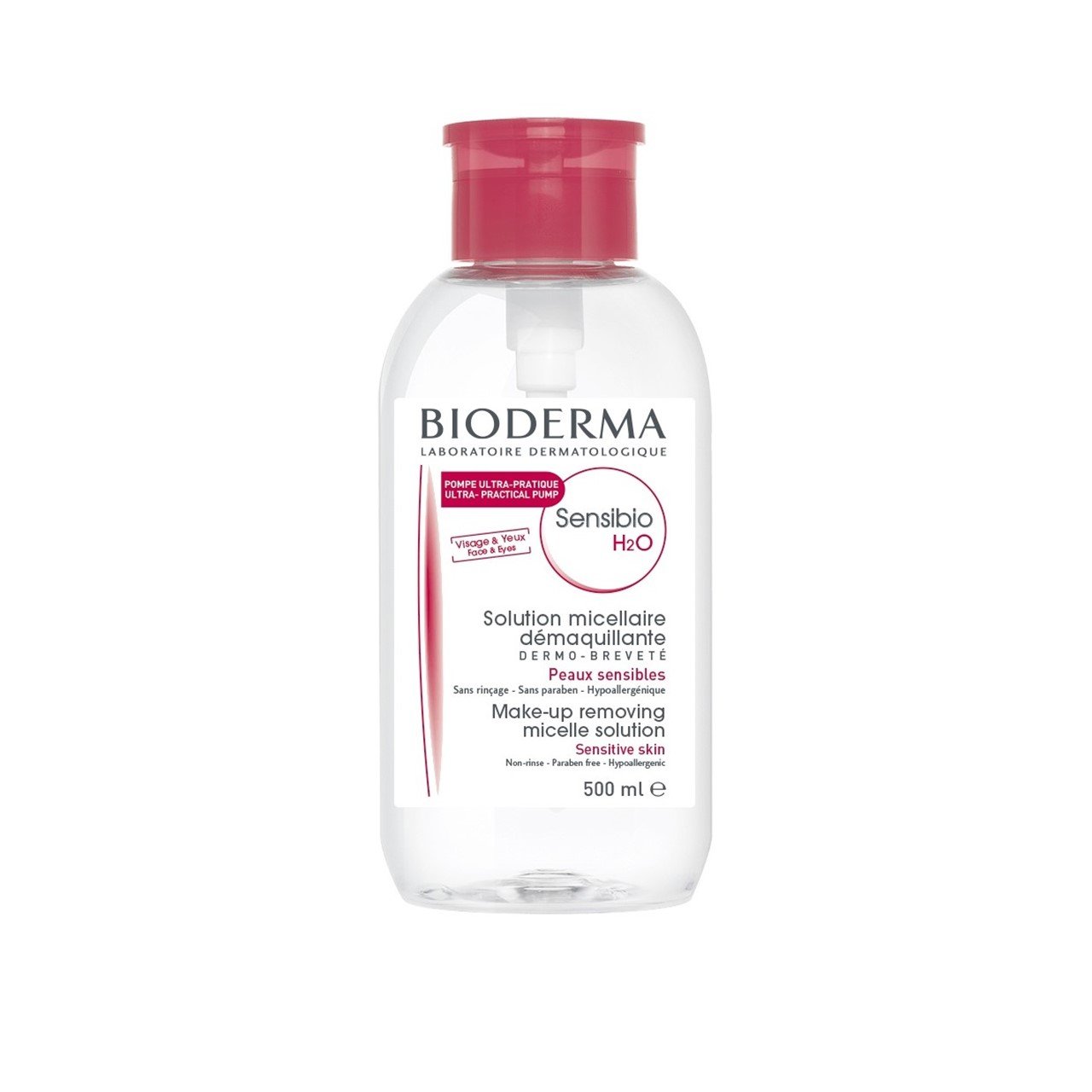 Bioderma Sensibio H2O Make-Up Removing Micelle Solution w/ Pump 500ml (16.91fl oz)