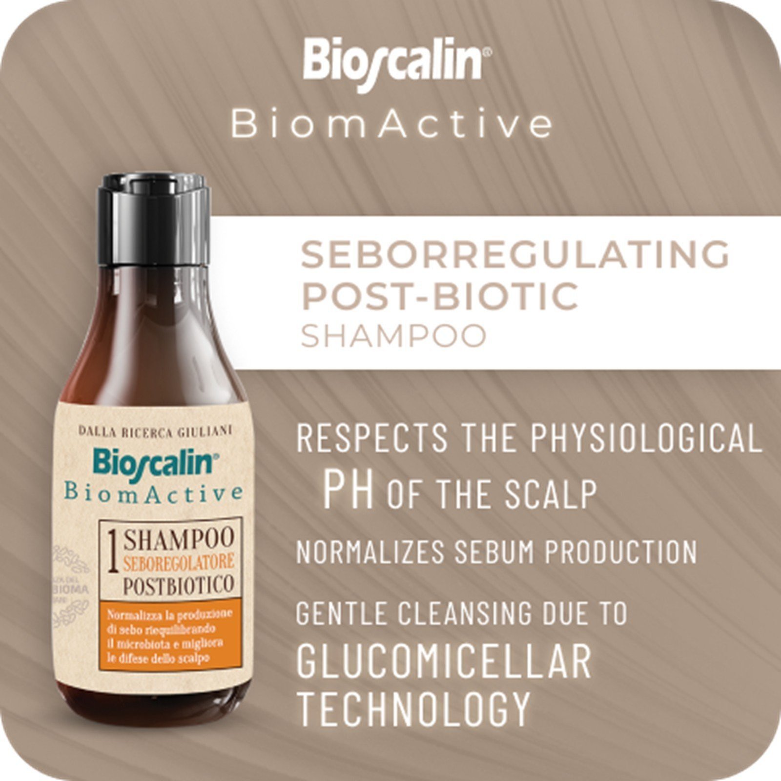 Bioscalin BiomActive 1 Postbiotic Sebum-Regulating Shampoo 200ml (6.76floz)