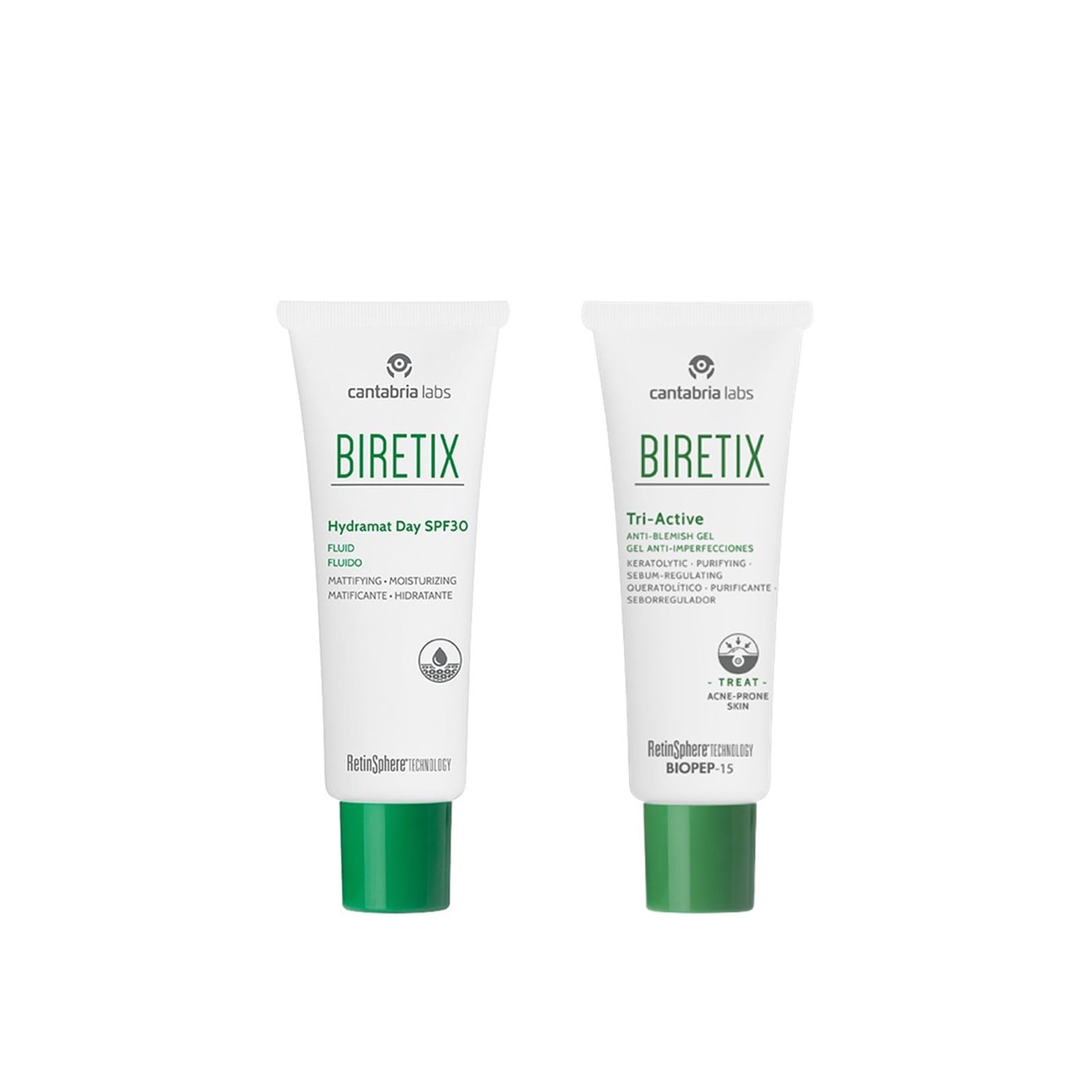 Biretix Hydramat Day SPF30 Fluid 50ml + Tri-Active Anti-Blemish Gel 50ml