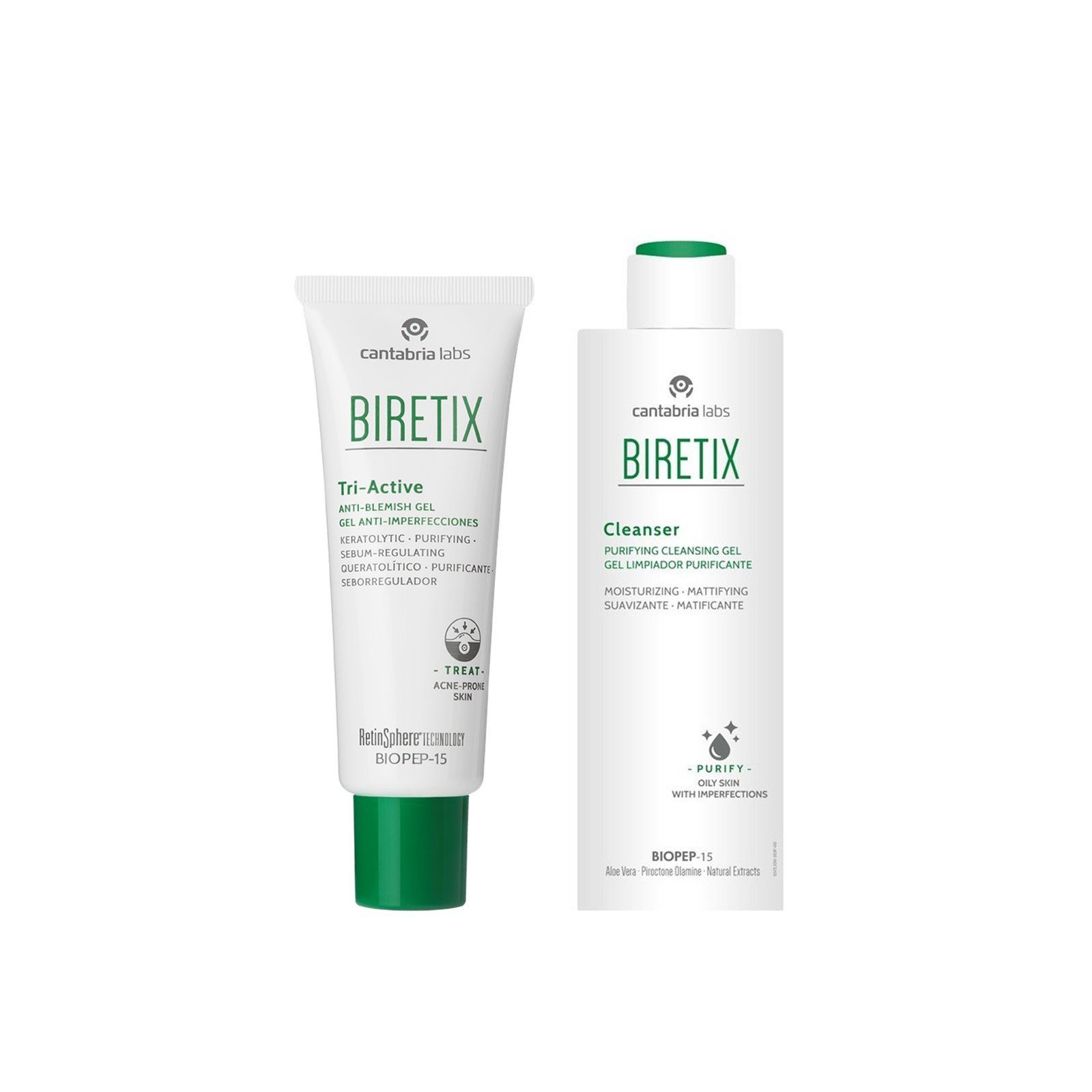 Biretrix Anti-Blemish Tri-Active Gel + Cleanser Routine