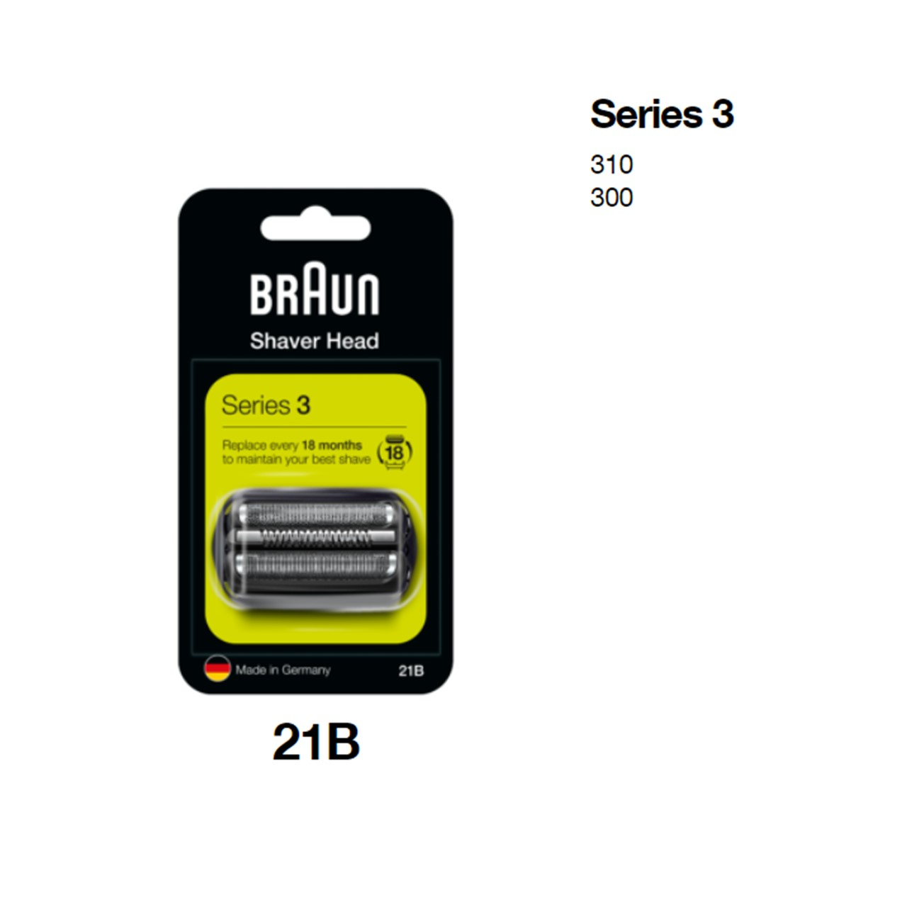 Buy Braun Series 3 Electric Shaver Replacement Head 21B · Luxembourg