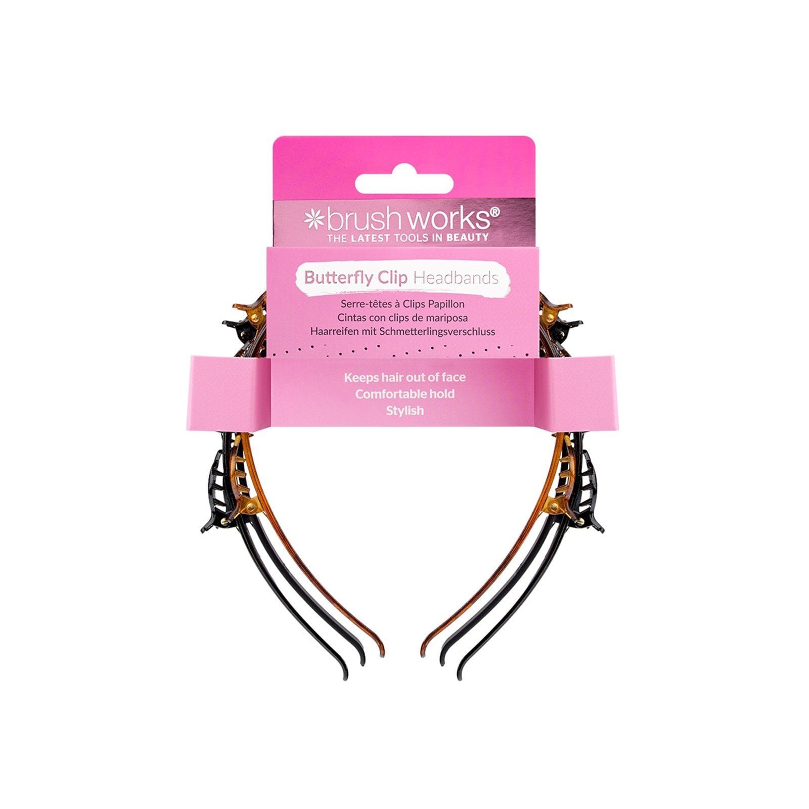Brushworks Butterfly Clip Headbands x3