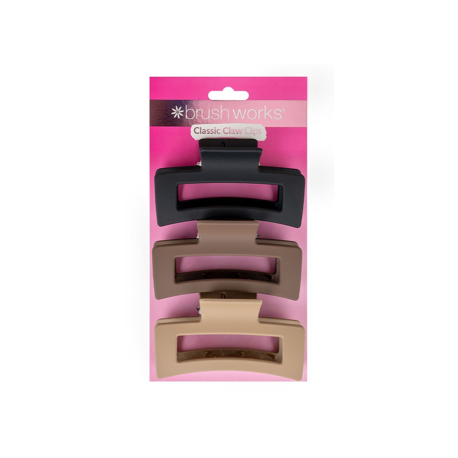 Brushworks Classic Claw Clips x3