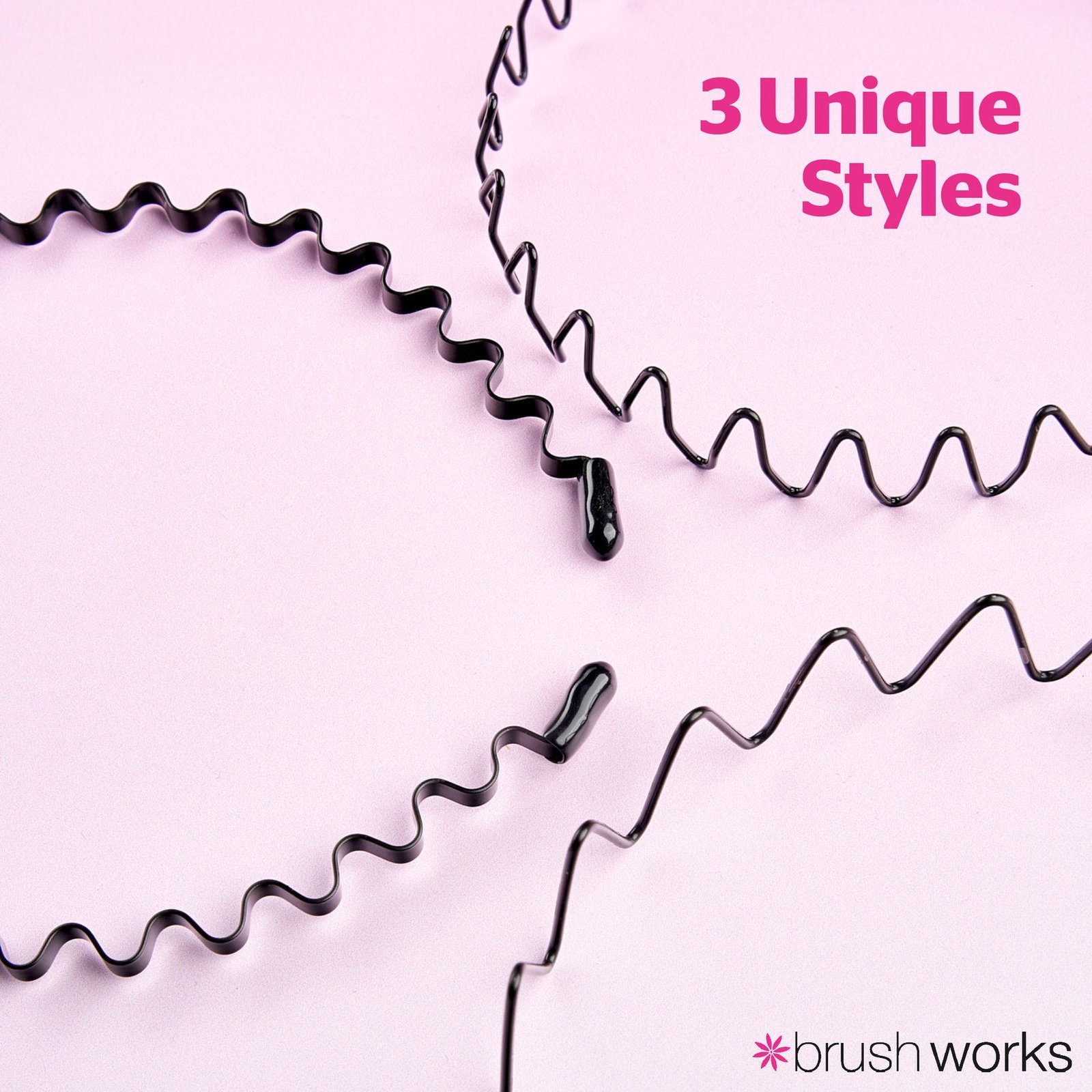 Brushworks Flexi Zig Zag Headbands x3