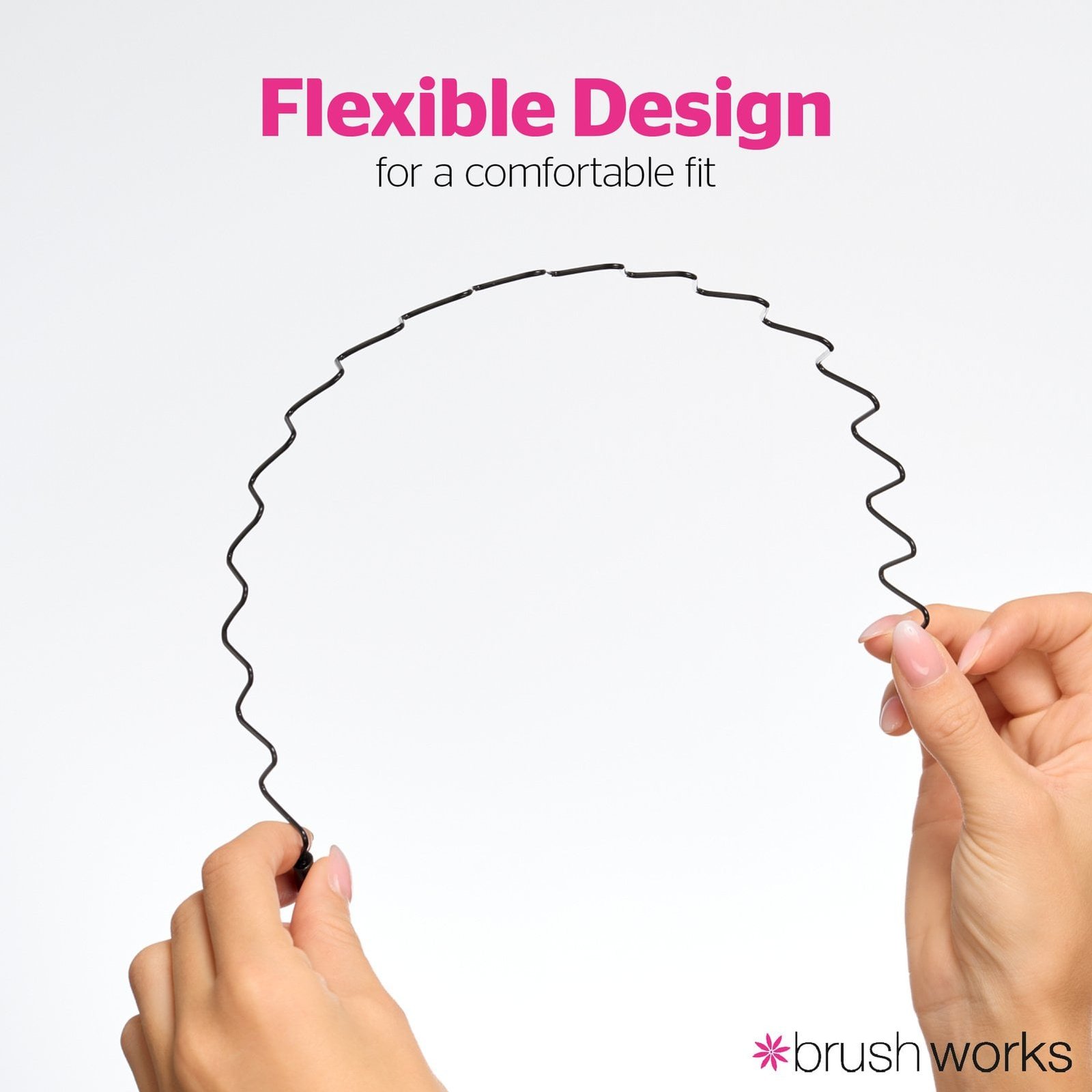Brushworks Flexi Zig Zag Headbands x3