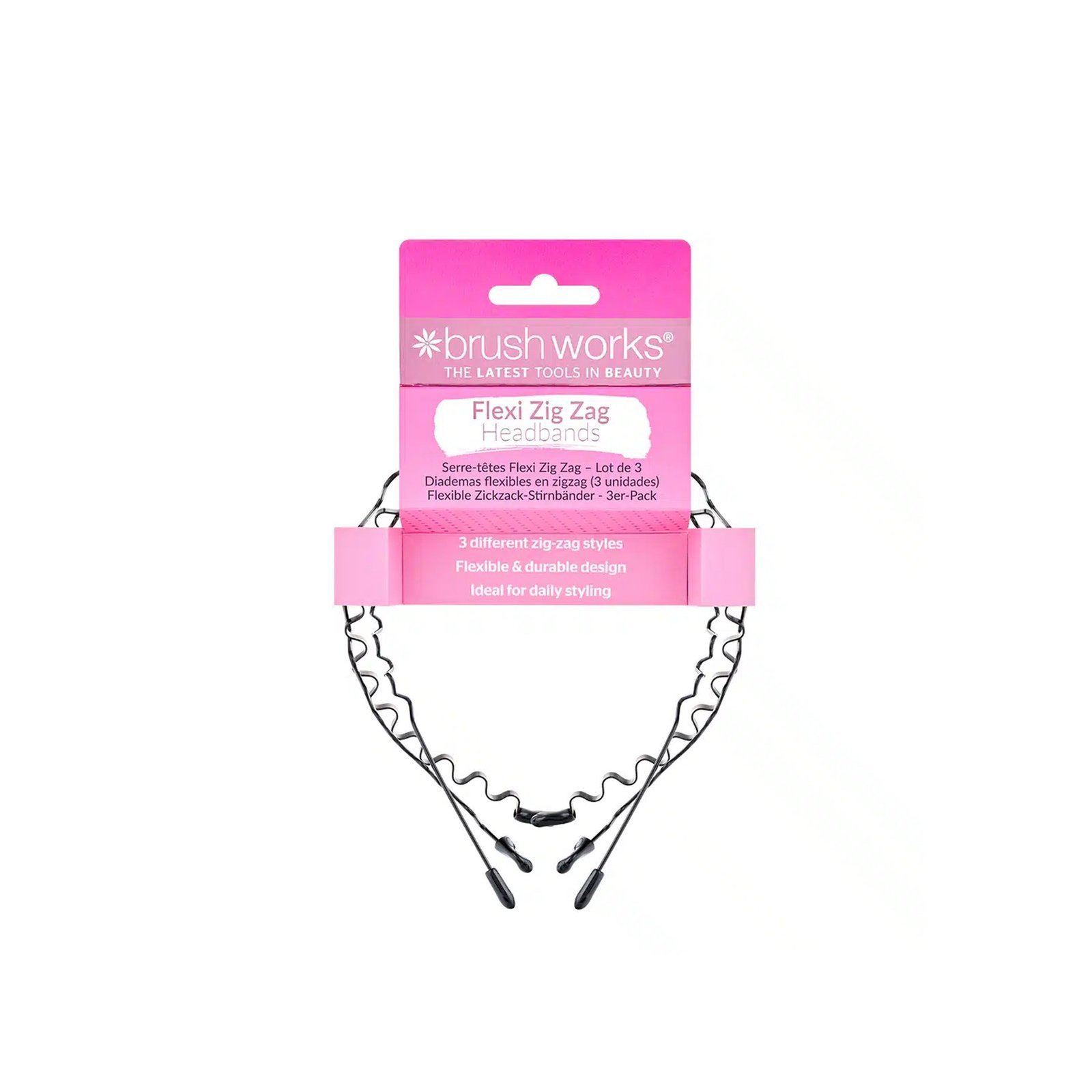 Brushworks Flexi Zig Zag Headbands x3