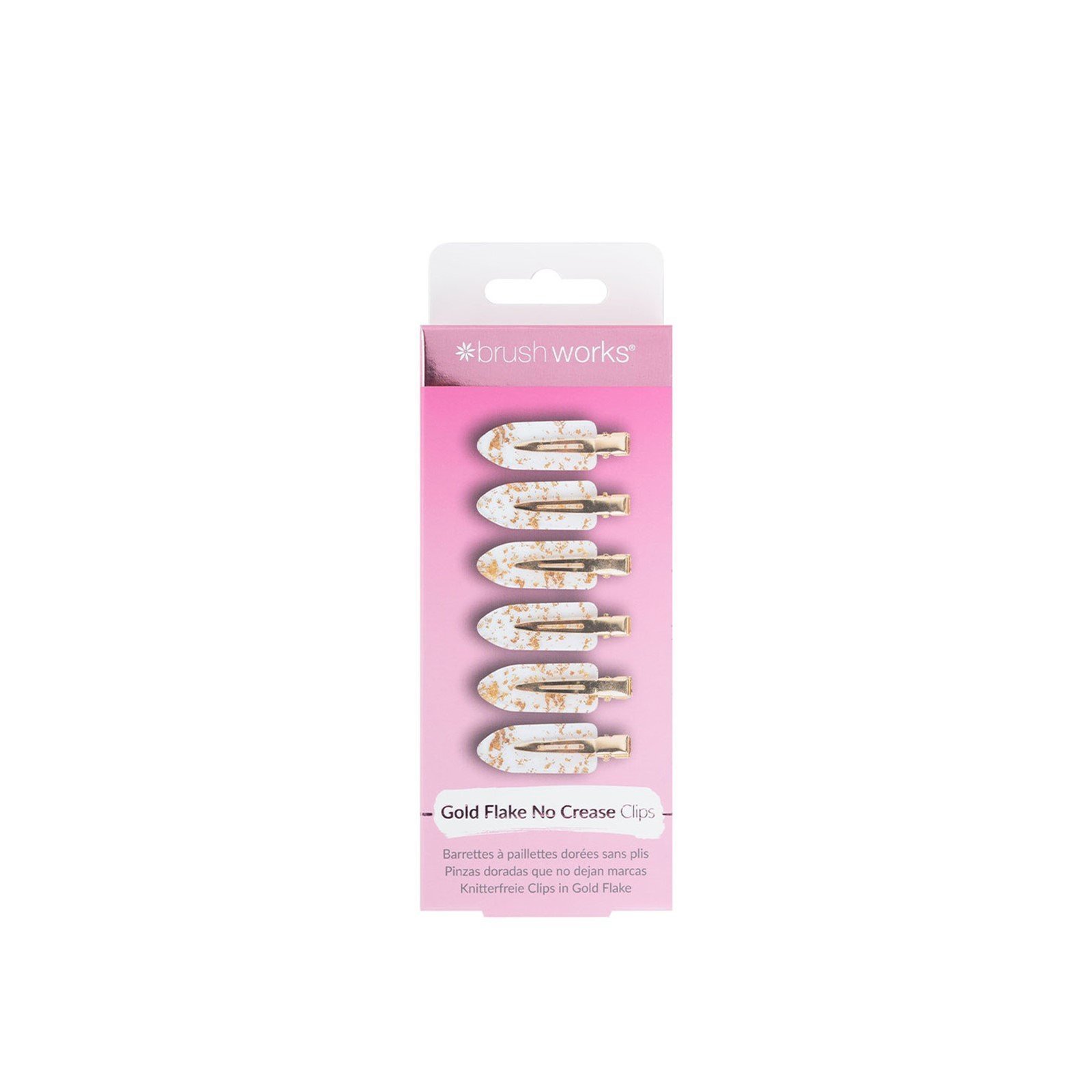 Brushworks Gold Flake No Crease Hair Clips x6