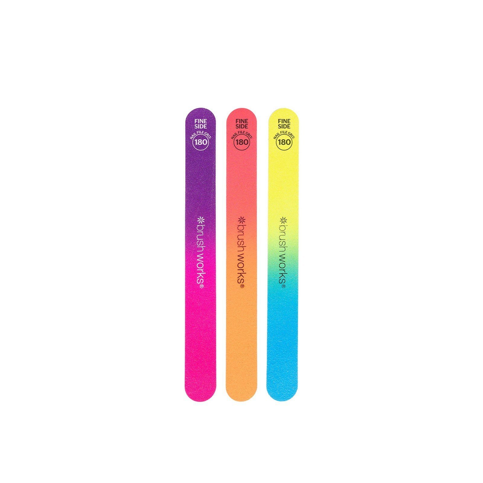 Brushworks Neon Nail Files x3