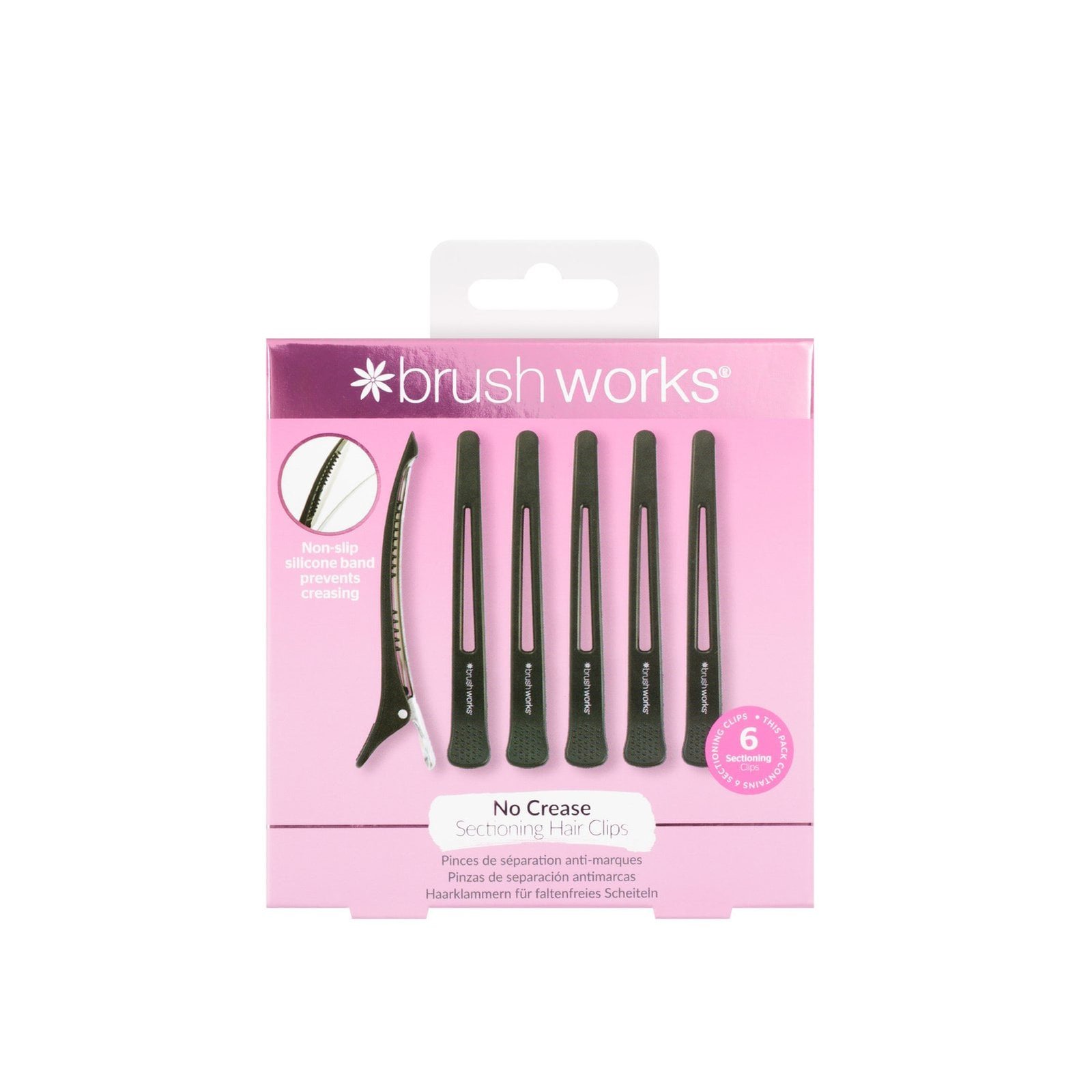 Brushworks No Crease Sectioning Hair Clips x6