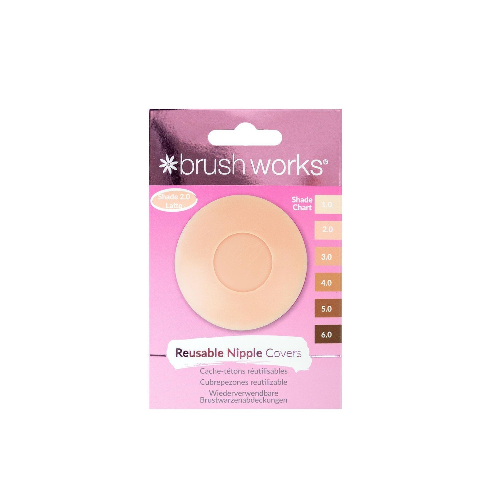 Brushworks Reusable Silicone Nipple Covers 2.0 Latte x1 Pair