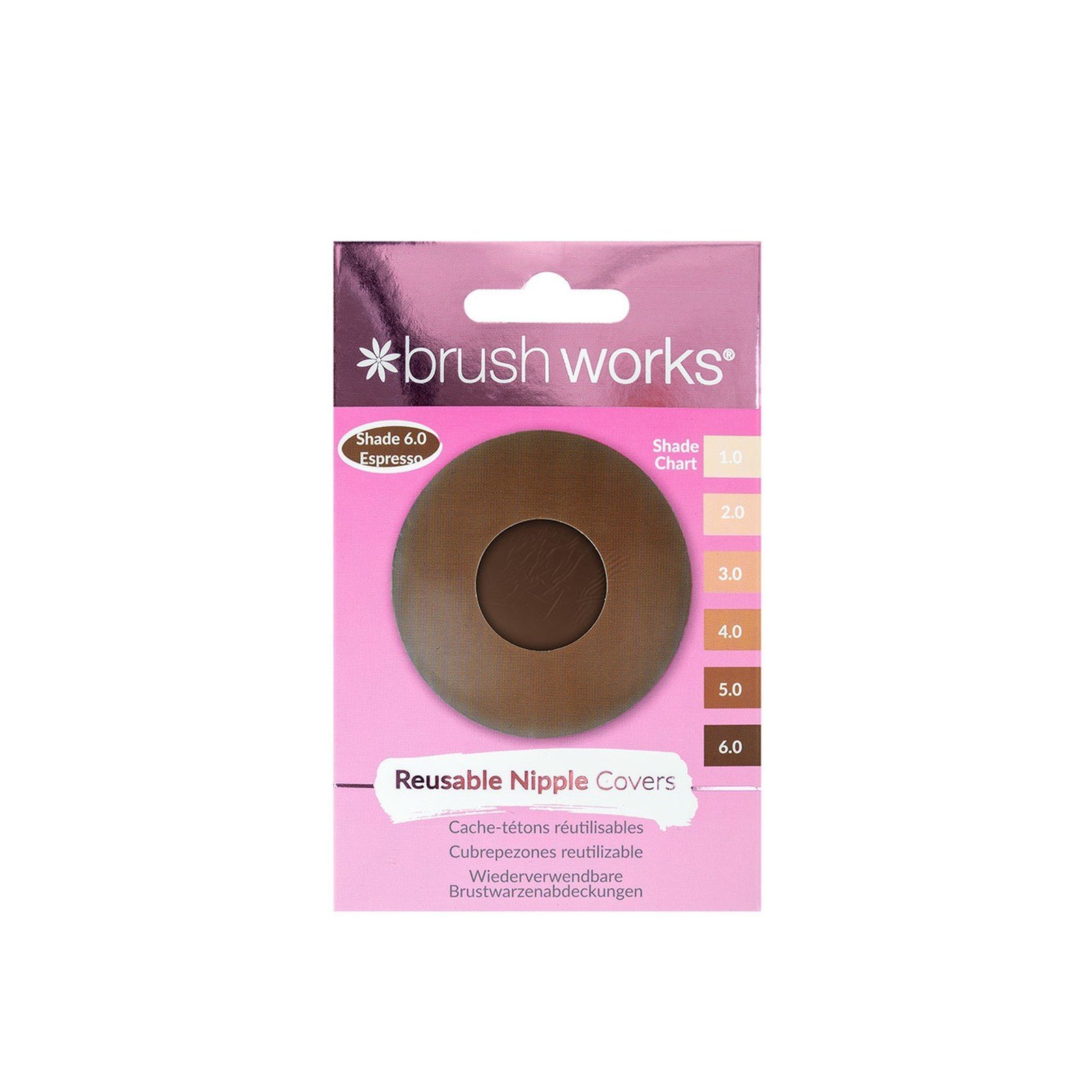 Brushworks Reusable Silicone Nipple Covers 6.0 Espresso x1 Pair