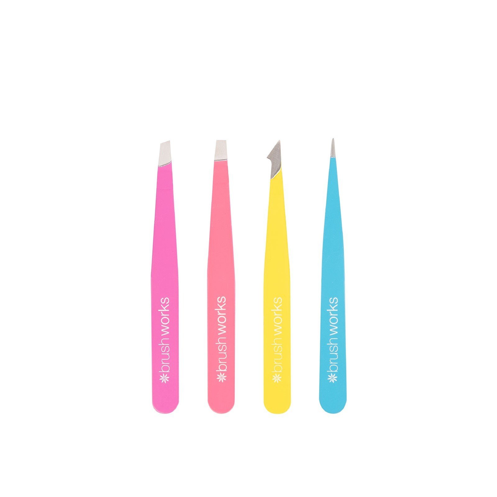 Brushworks The Complete Combination Tweezer Set Neon