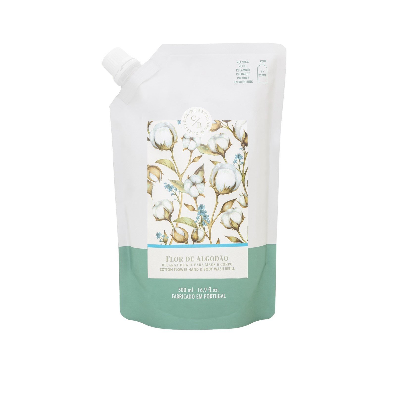 Castelbel Cotton Flower Hand & Body Wash Refill 500ml (16.9floz)