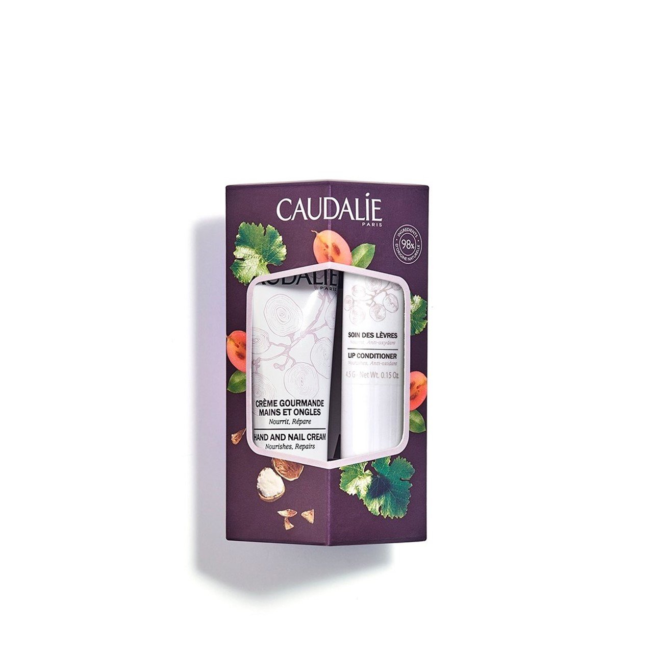 Caudalie Duo Hand & Nail Cream 30ml + Lip Conditioner 4g