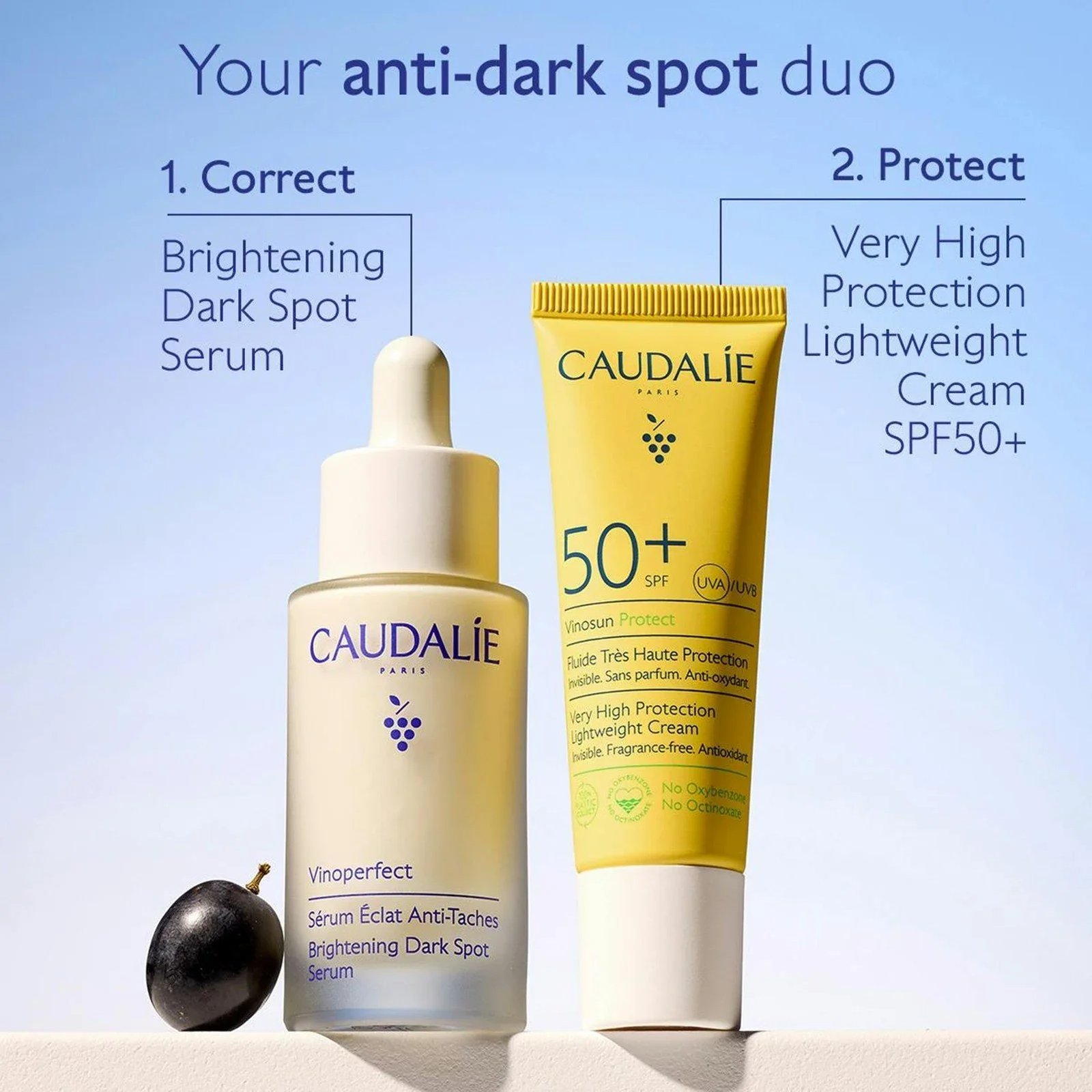 Caudalie Vinoperfect Serum Iluminador Manchas 30ml + Crema Ligera Muy Alta Protección 20ml
