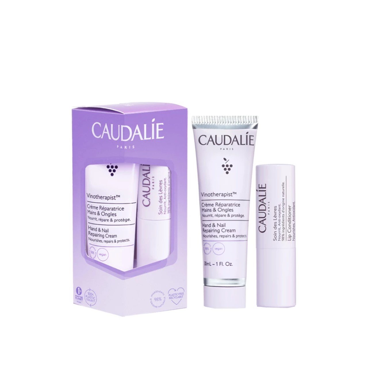 Caudalie Vinotherapist Hand & Nail Cream 30ml + Lip Conditioner 4.5g